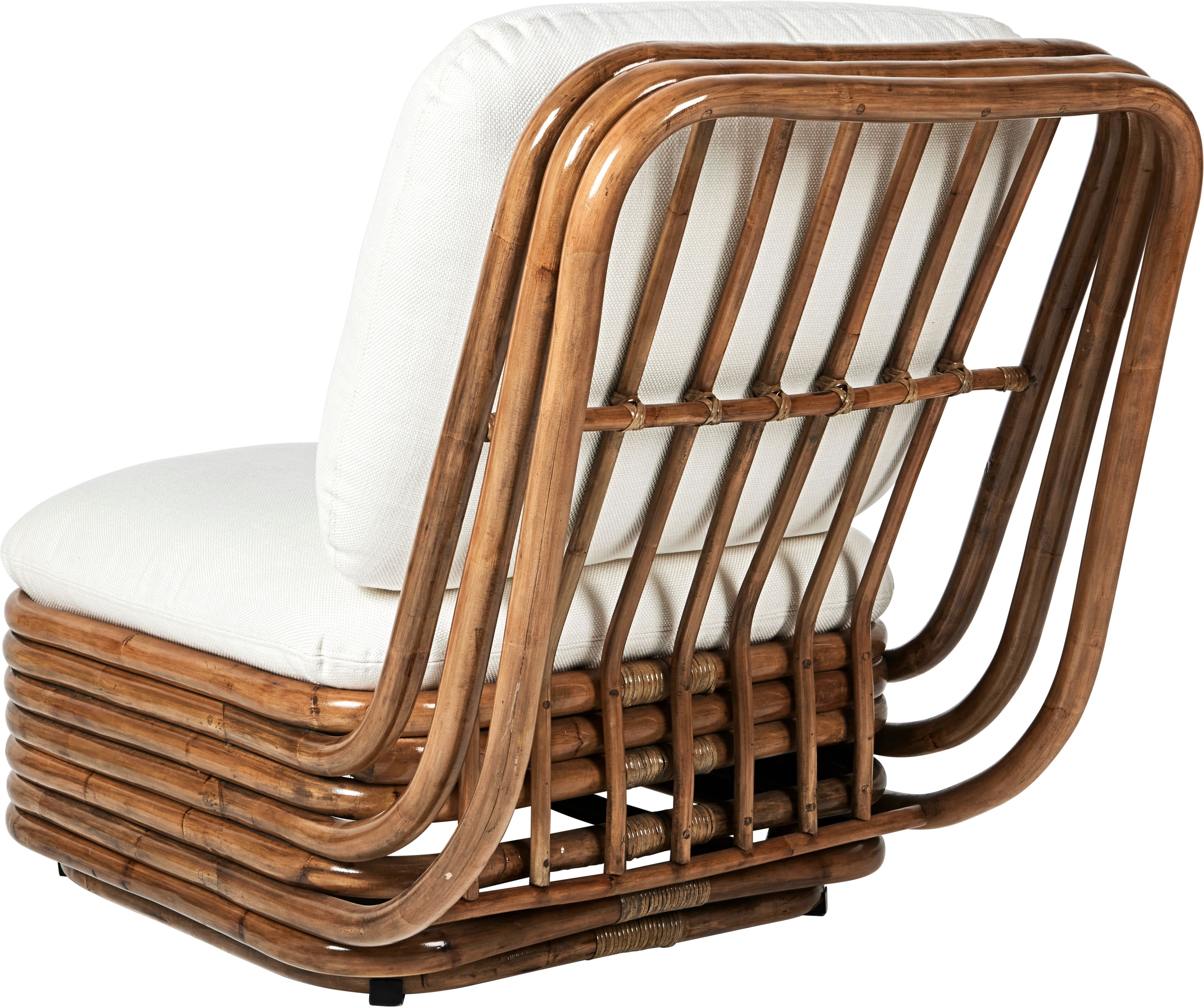 BOHEMIAN 72 armchair upholstered with a rattan base