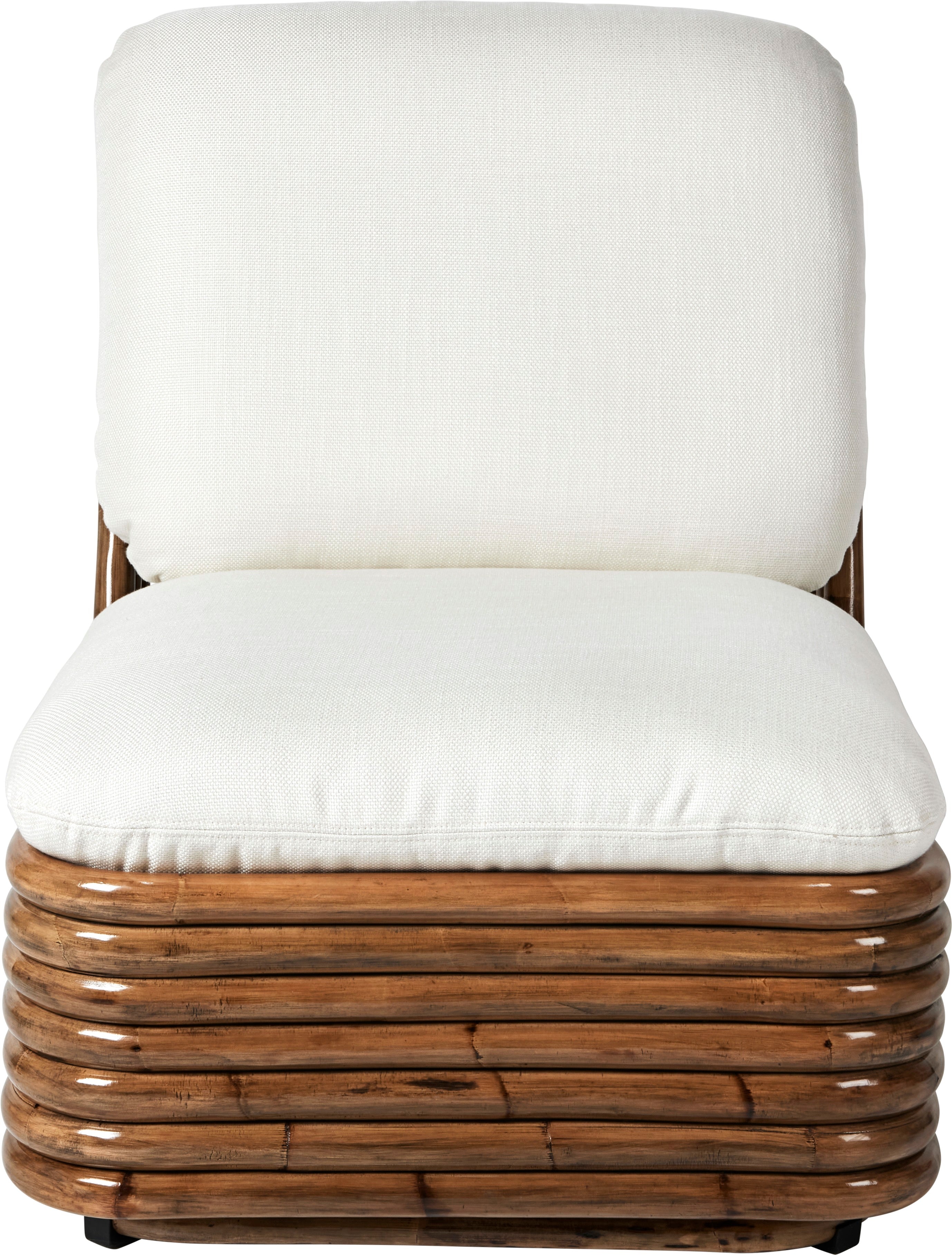BOHEMIAN 72 armchair upholstered with a rattan base