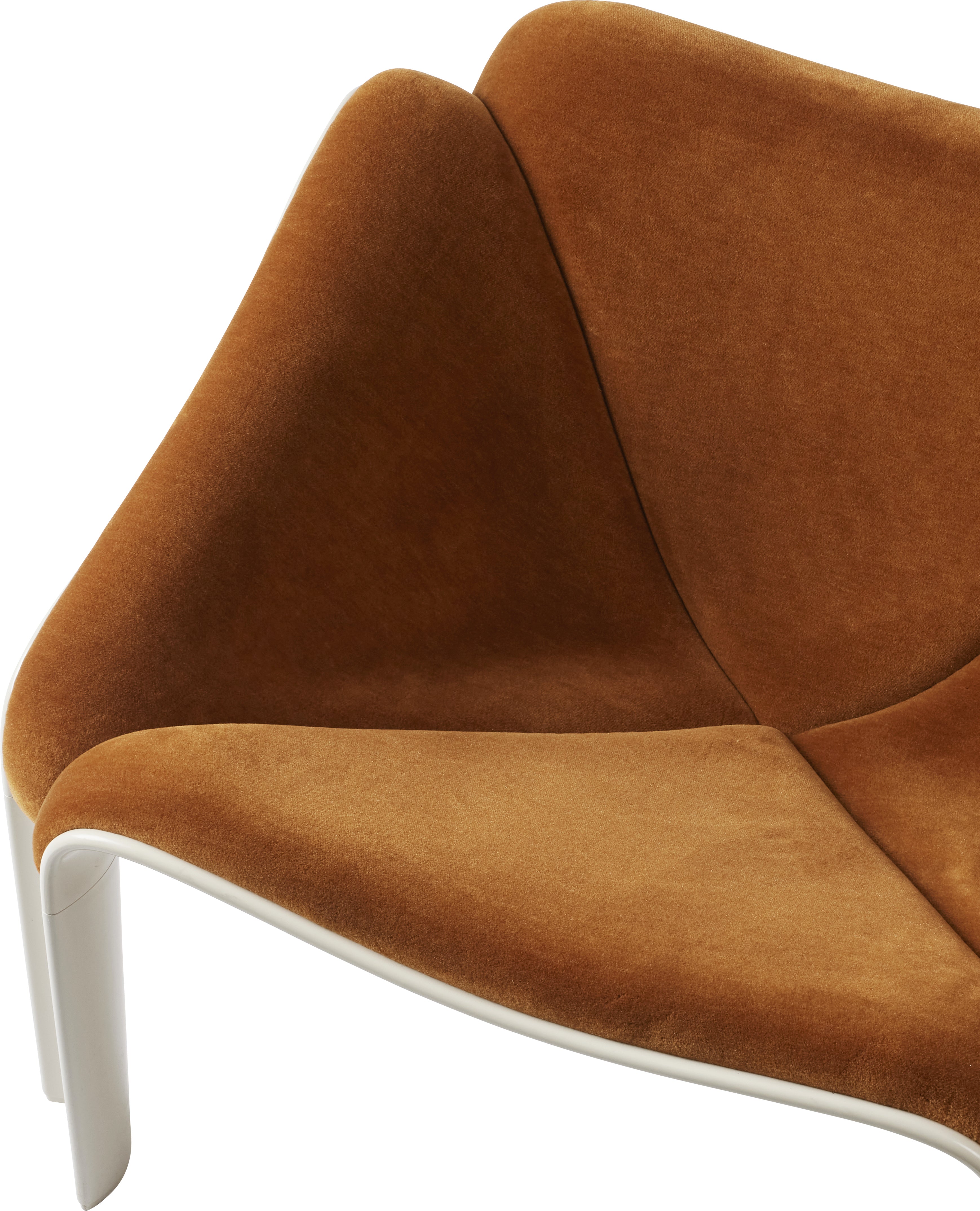 F300 Armchair in Cognac with White Base