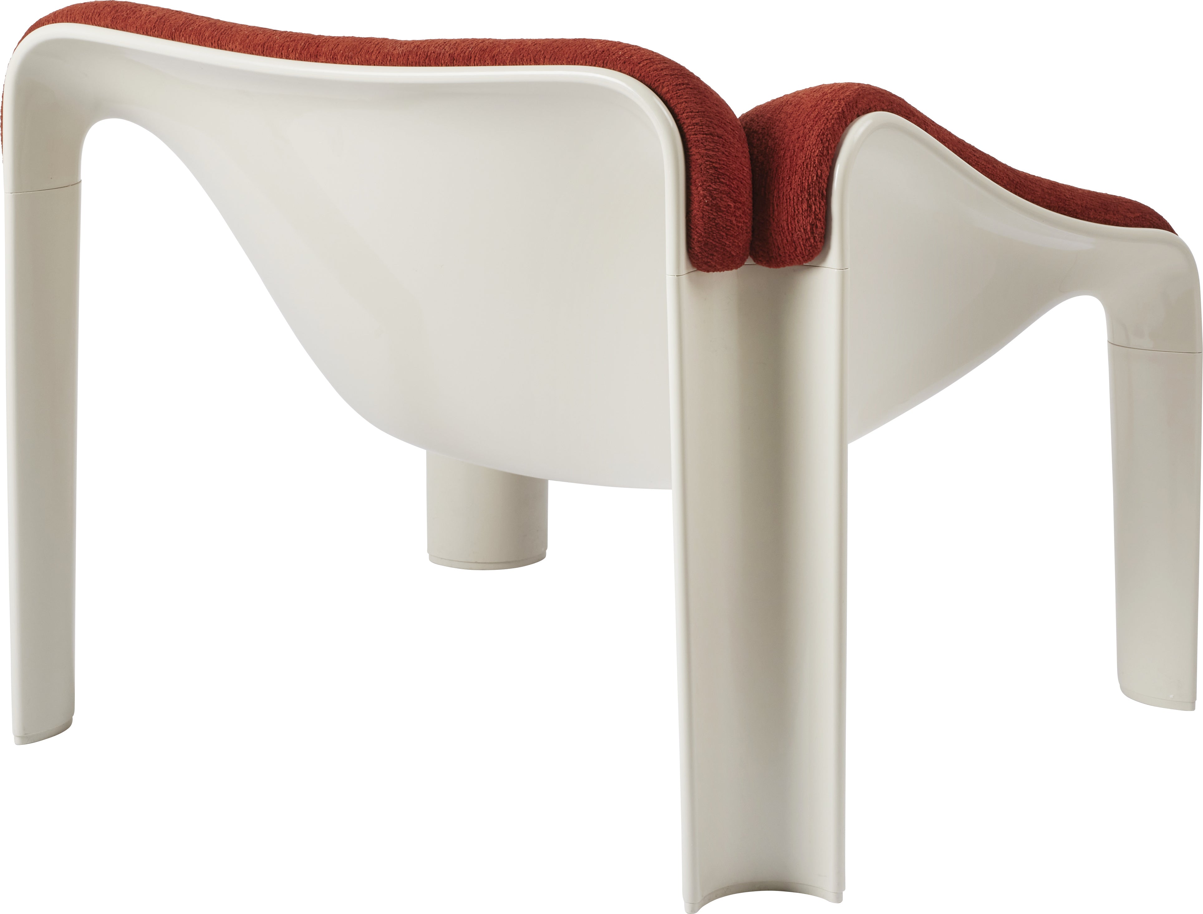 Sessel F300 in Rot mit weißem Gestell