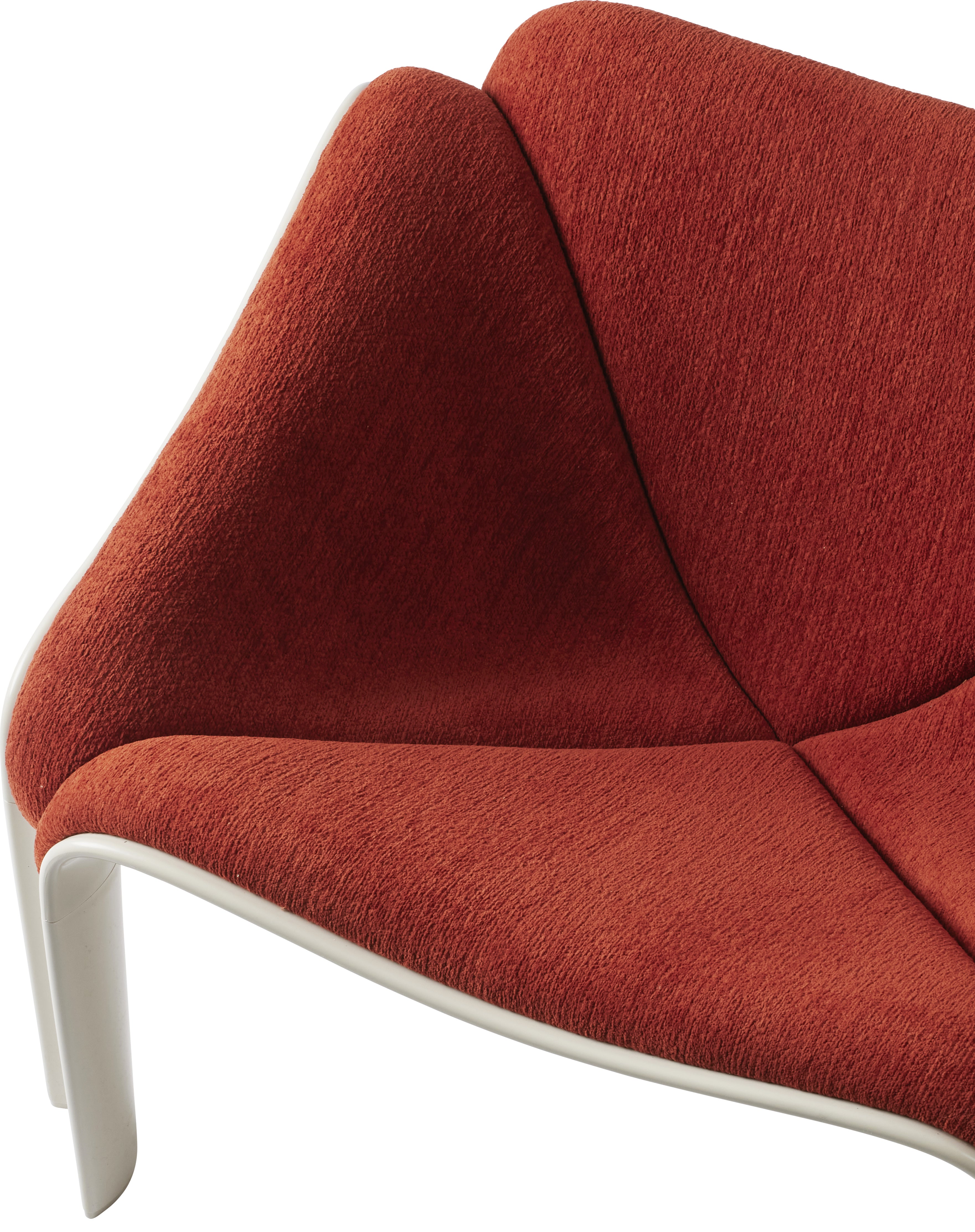 Sessel F300 in Rot mit weißem Gestell