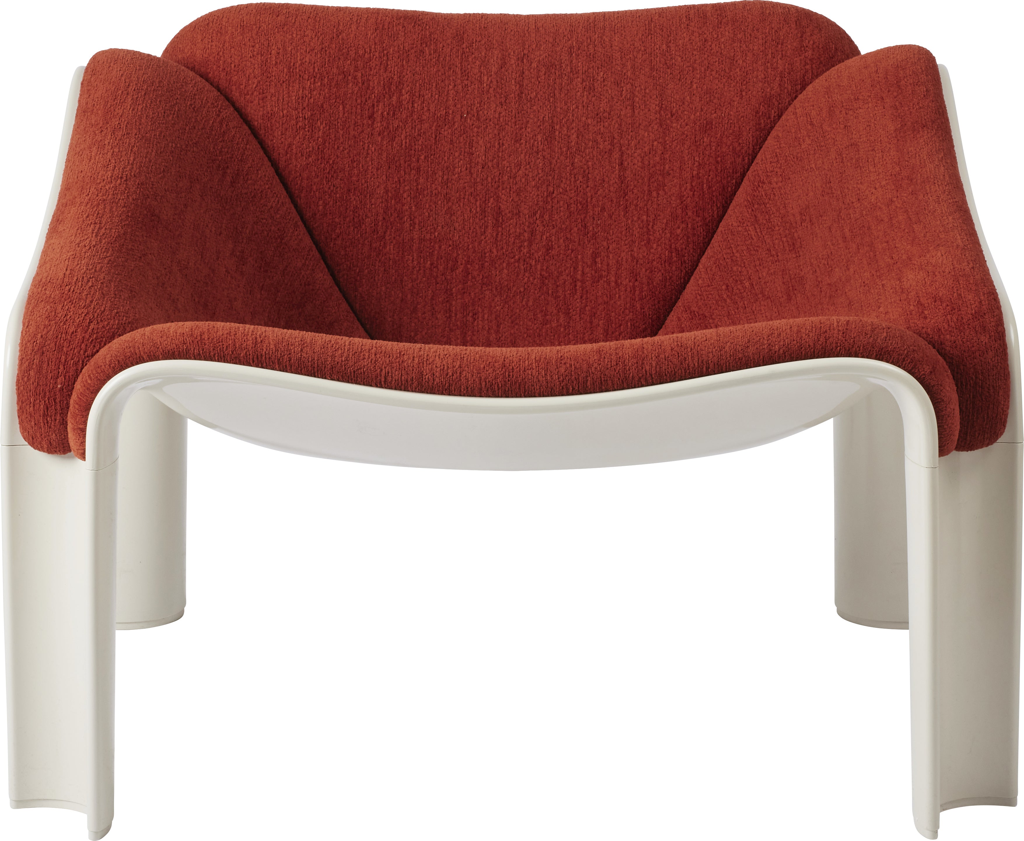 Sessel F300 in Rot mit weißem Gestell