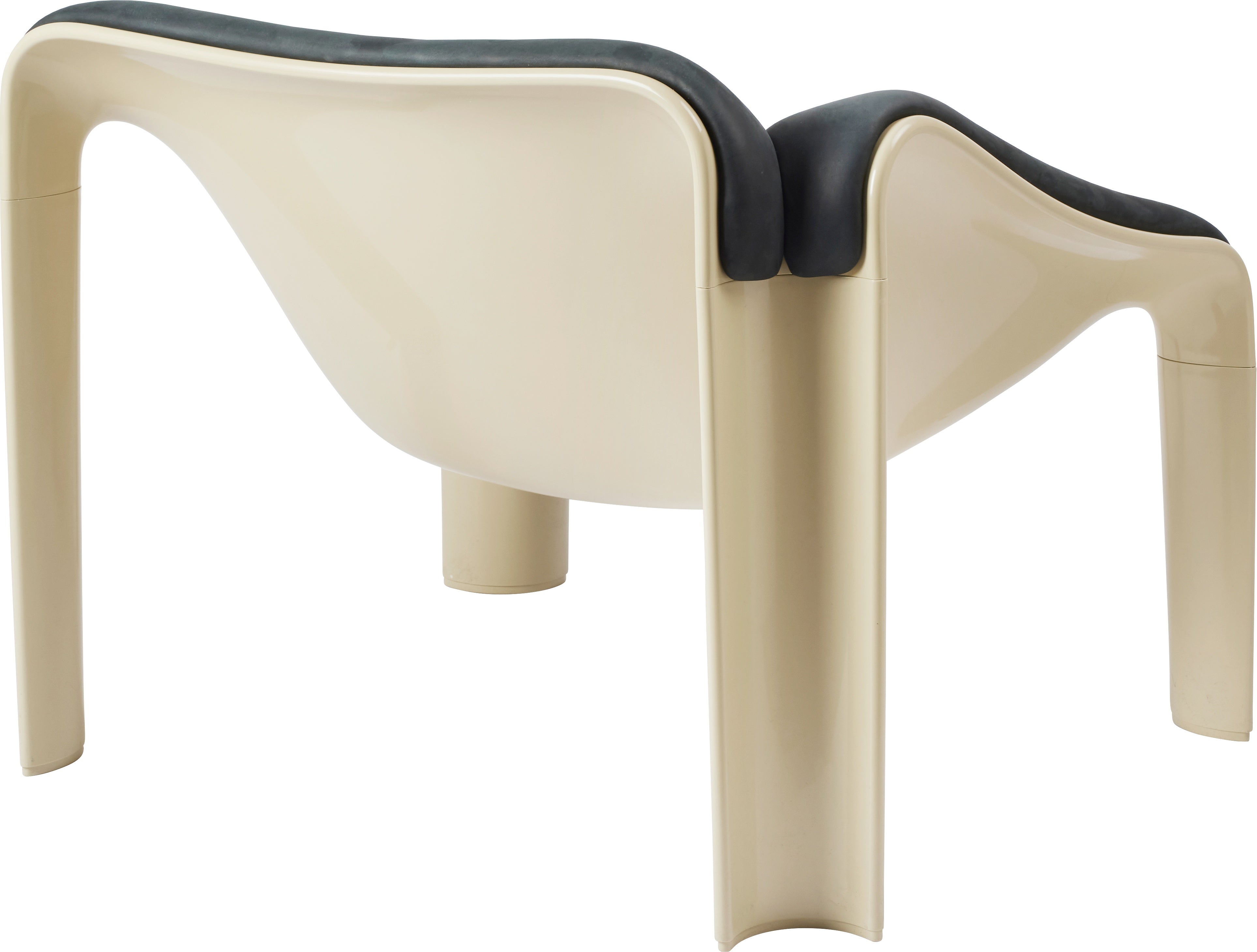 F300 Armchair navy leather with cream base