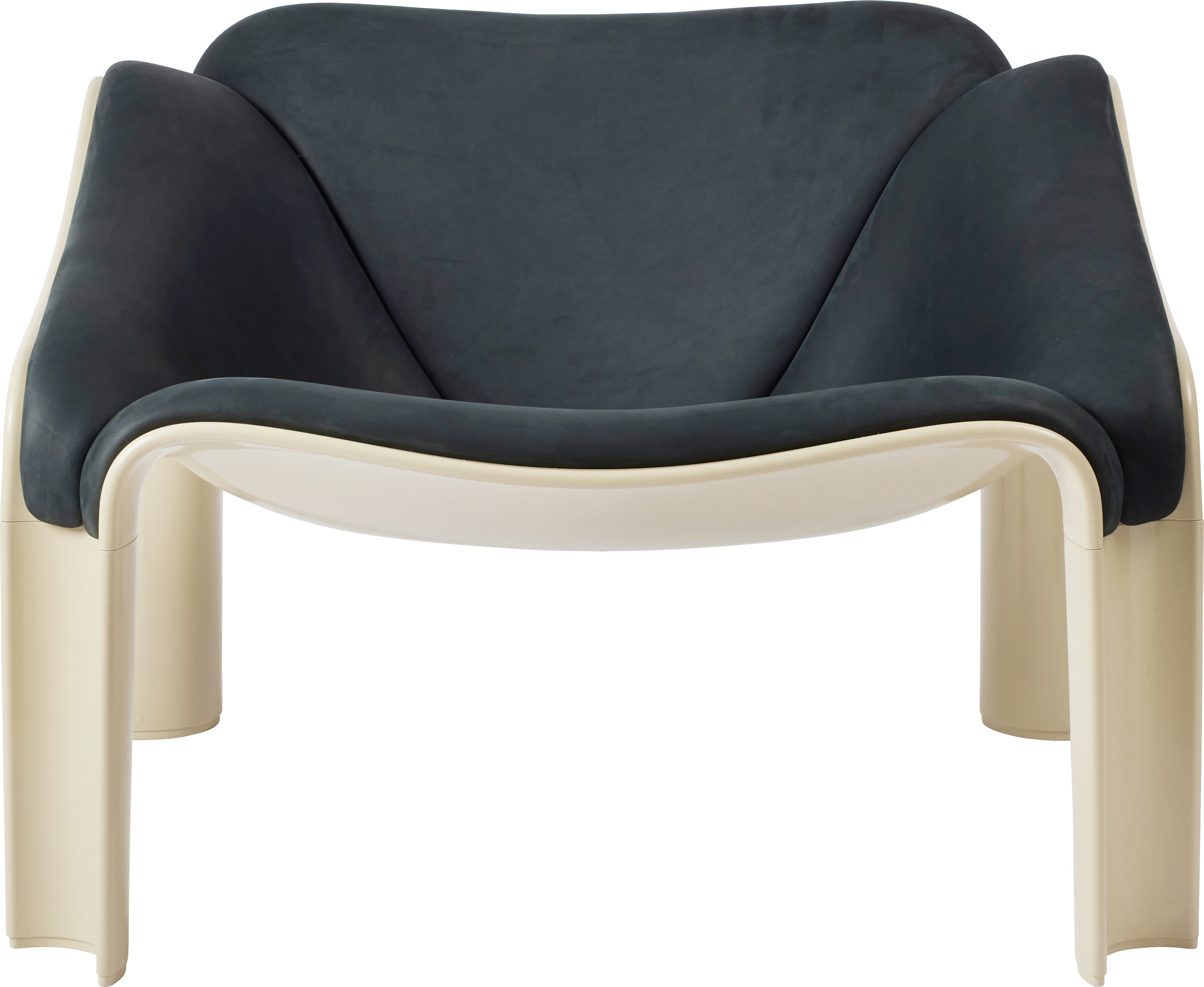 F300 Armchair navy leather with cream base