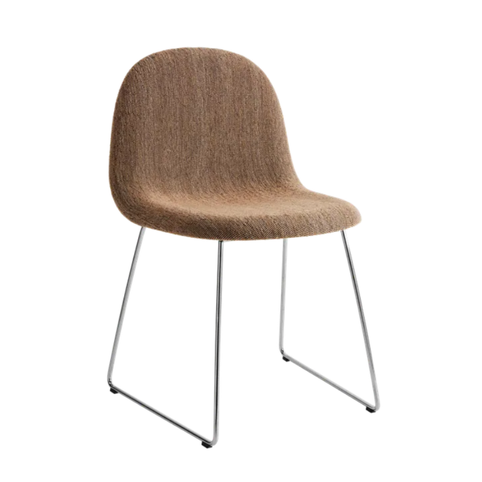 Upholstered GUBI 3D Chair with Chrome Base