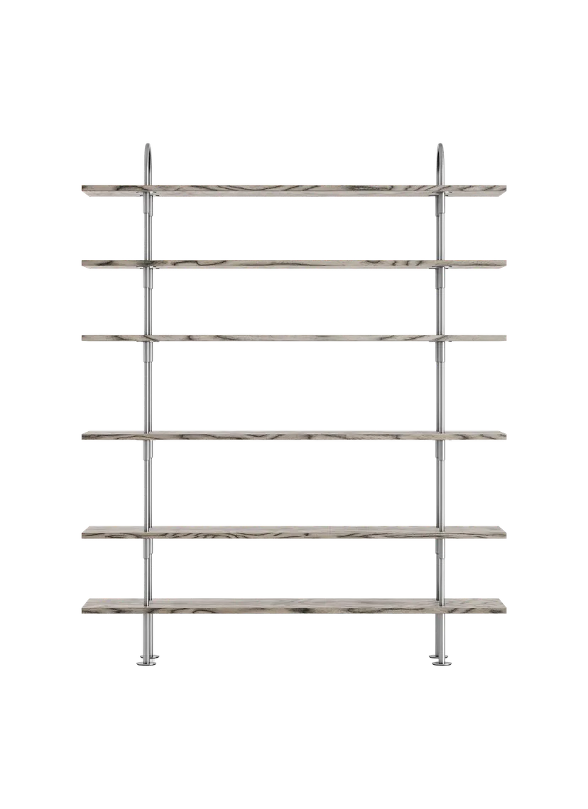 KEEN Shelf gray wood with satin steel frame
