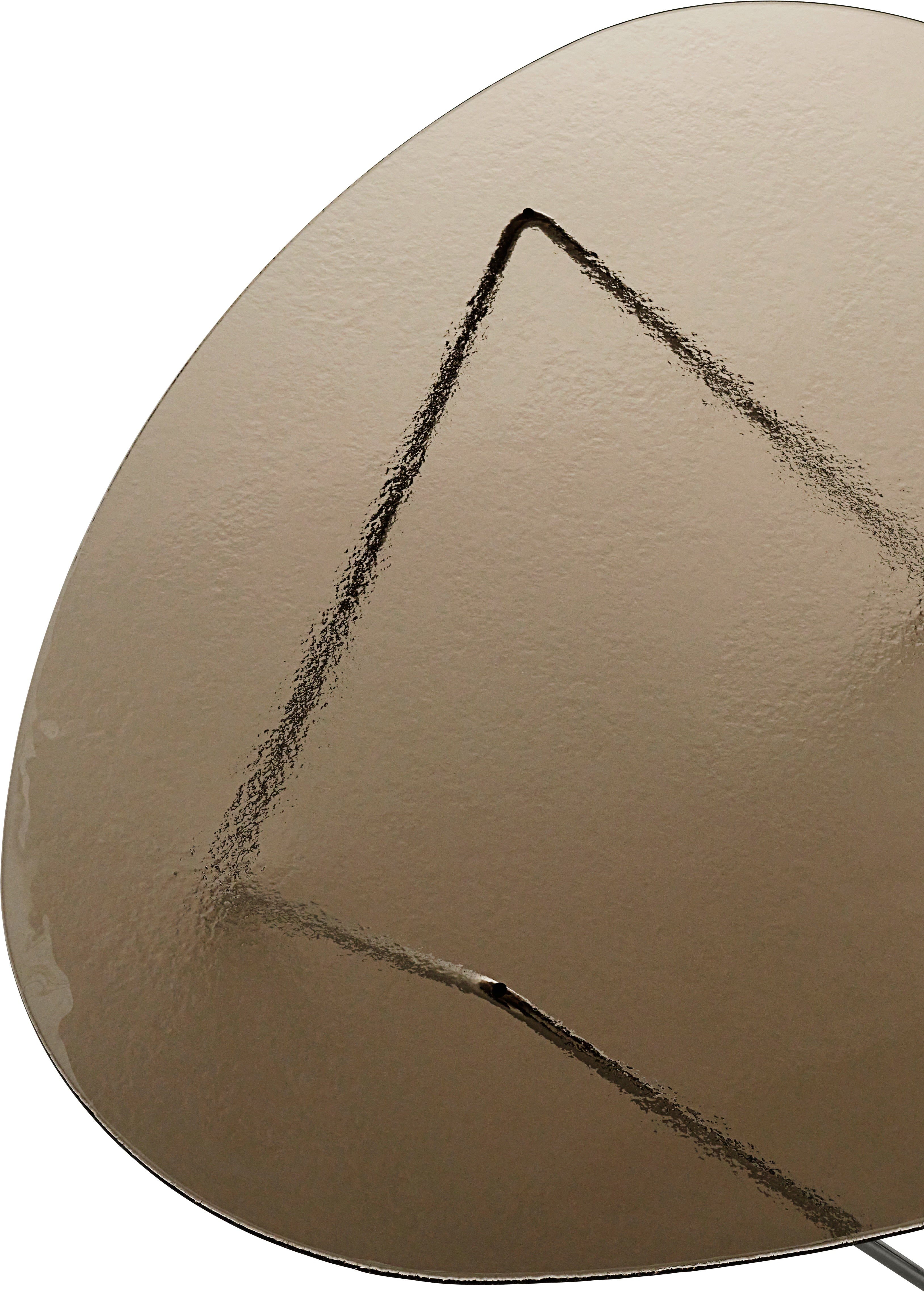 PEDRERA Coffee Table with Brown Glass and Chrome Base