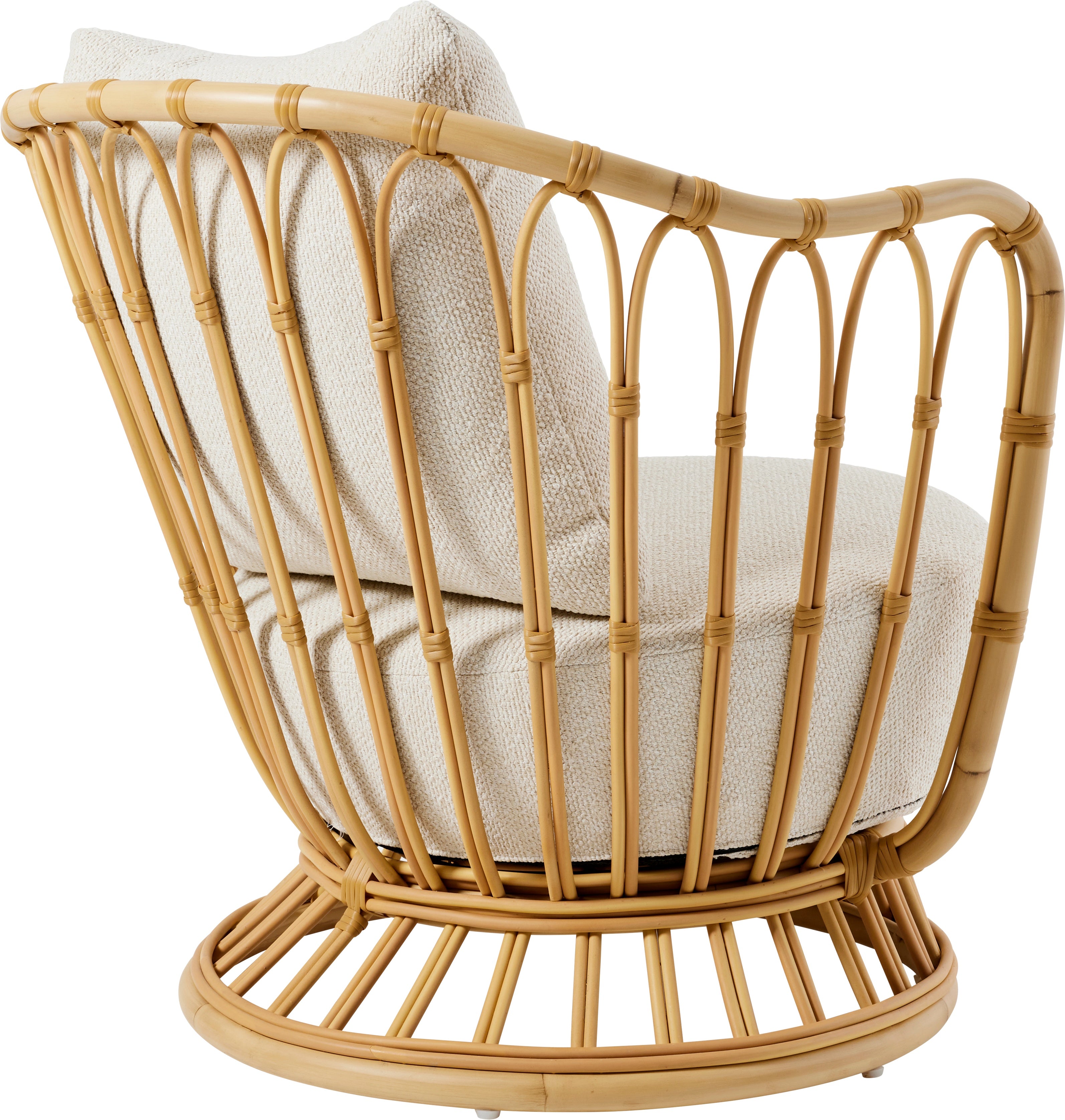 GRACE upholstered garden armchair with a rattan base