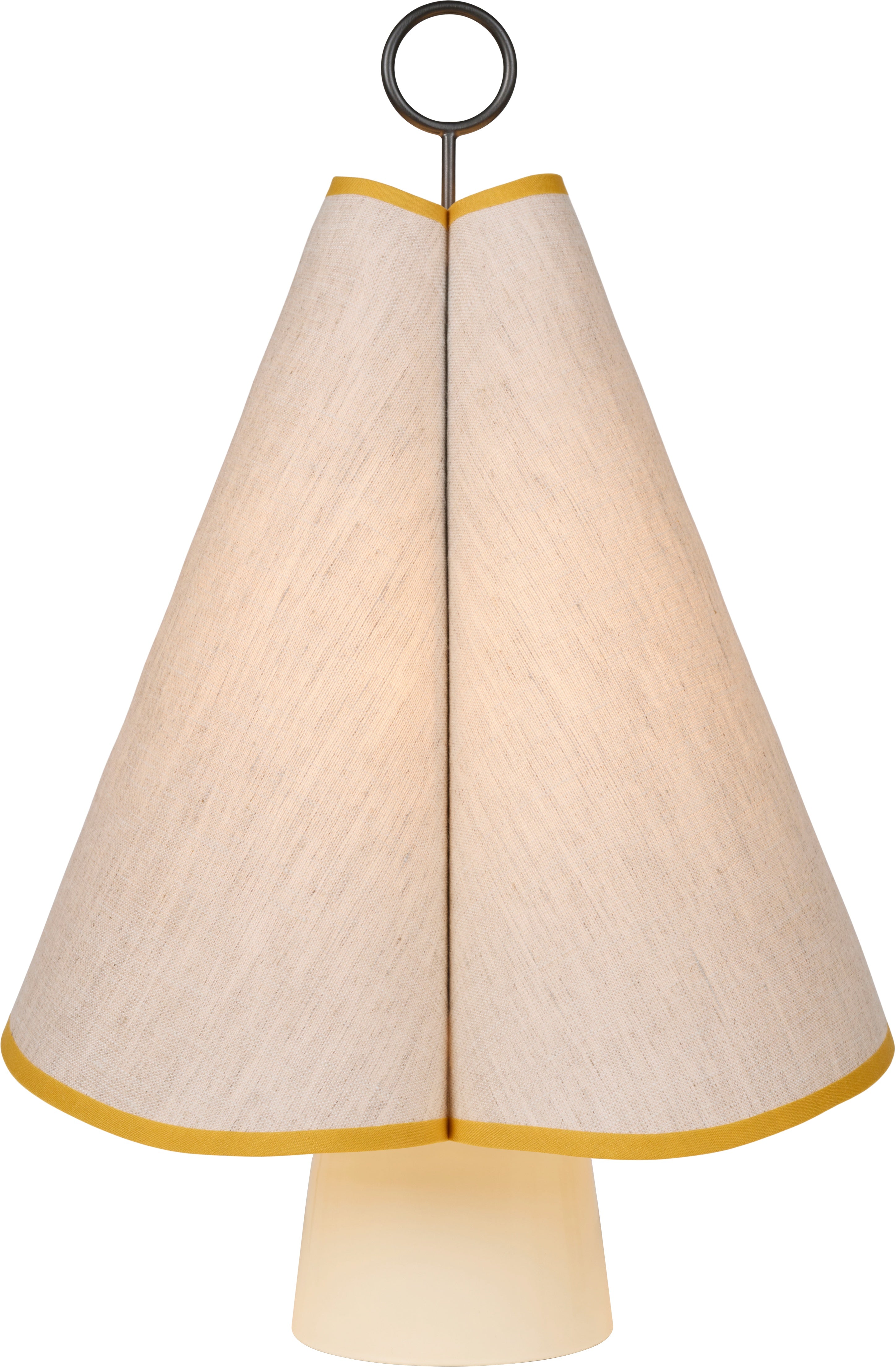 Portable lamp HORNBÆK white with yellow finish