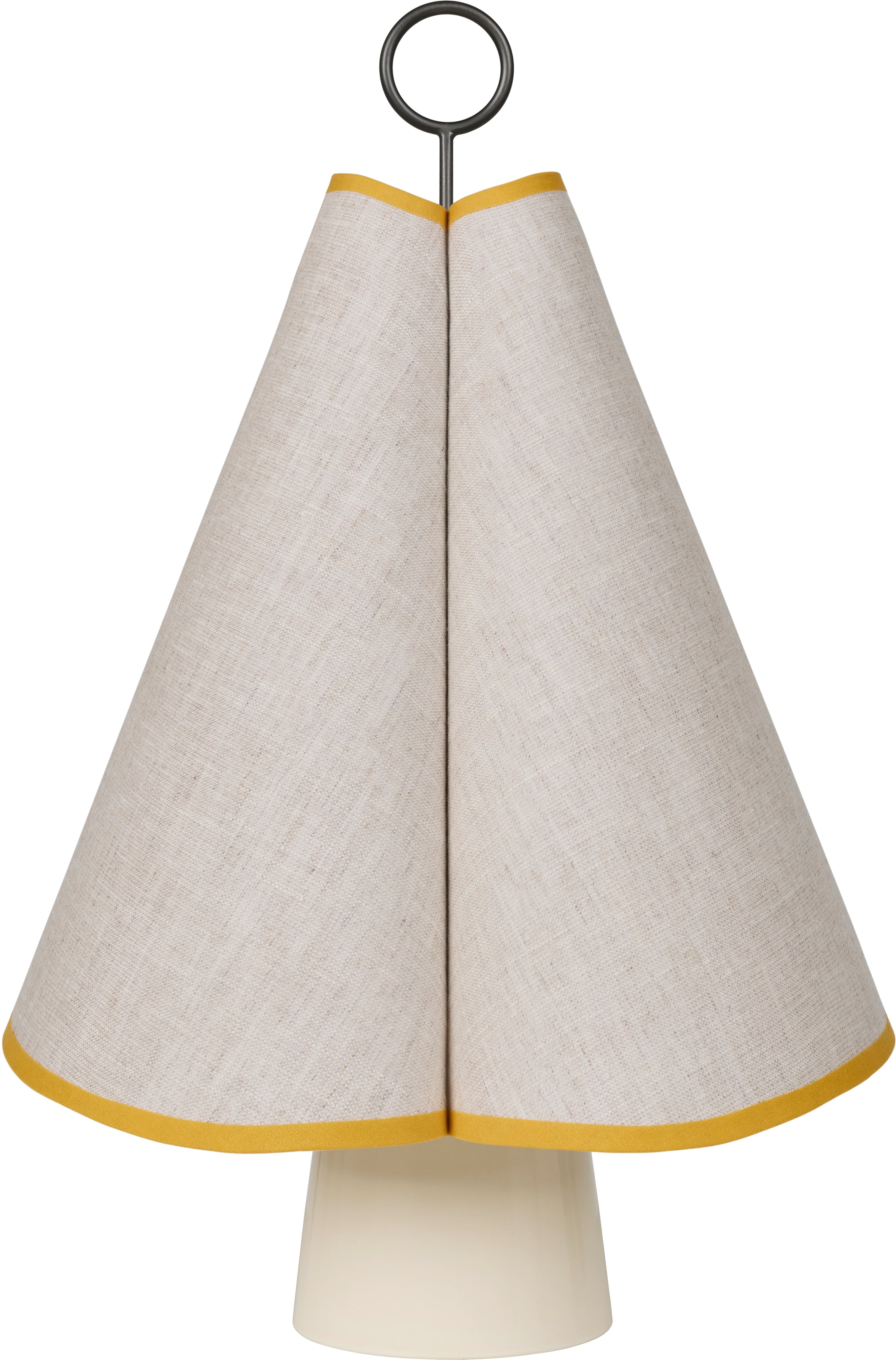 Portable lamp HORNBÆK white with yellow finish