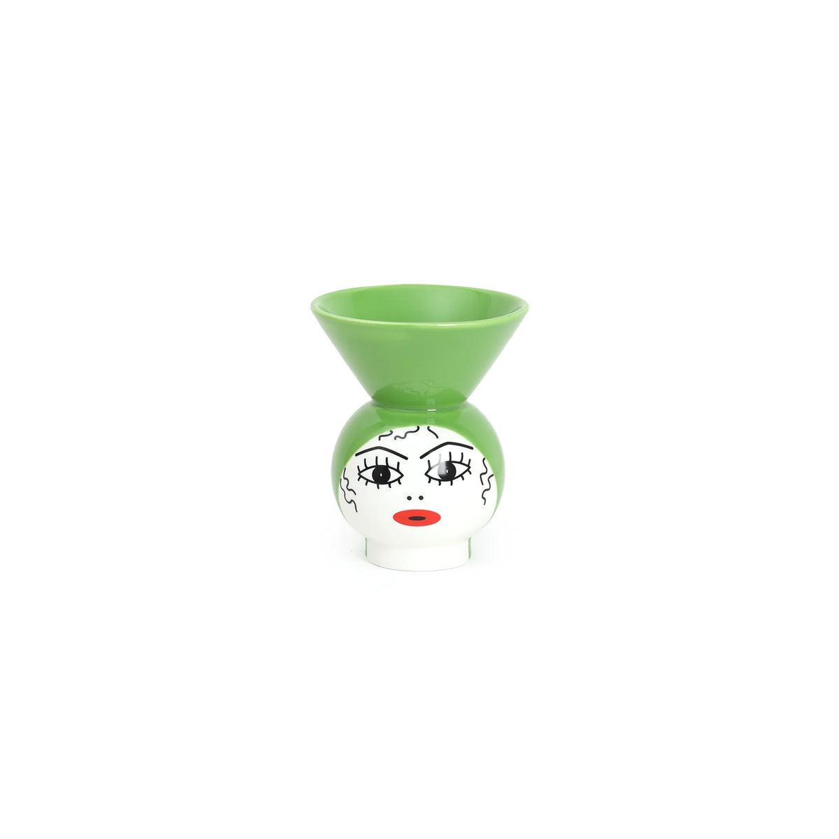 Vase mit Deckel CANOPIE - PIETRA grün mit Weiß