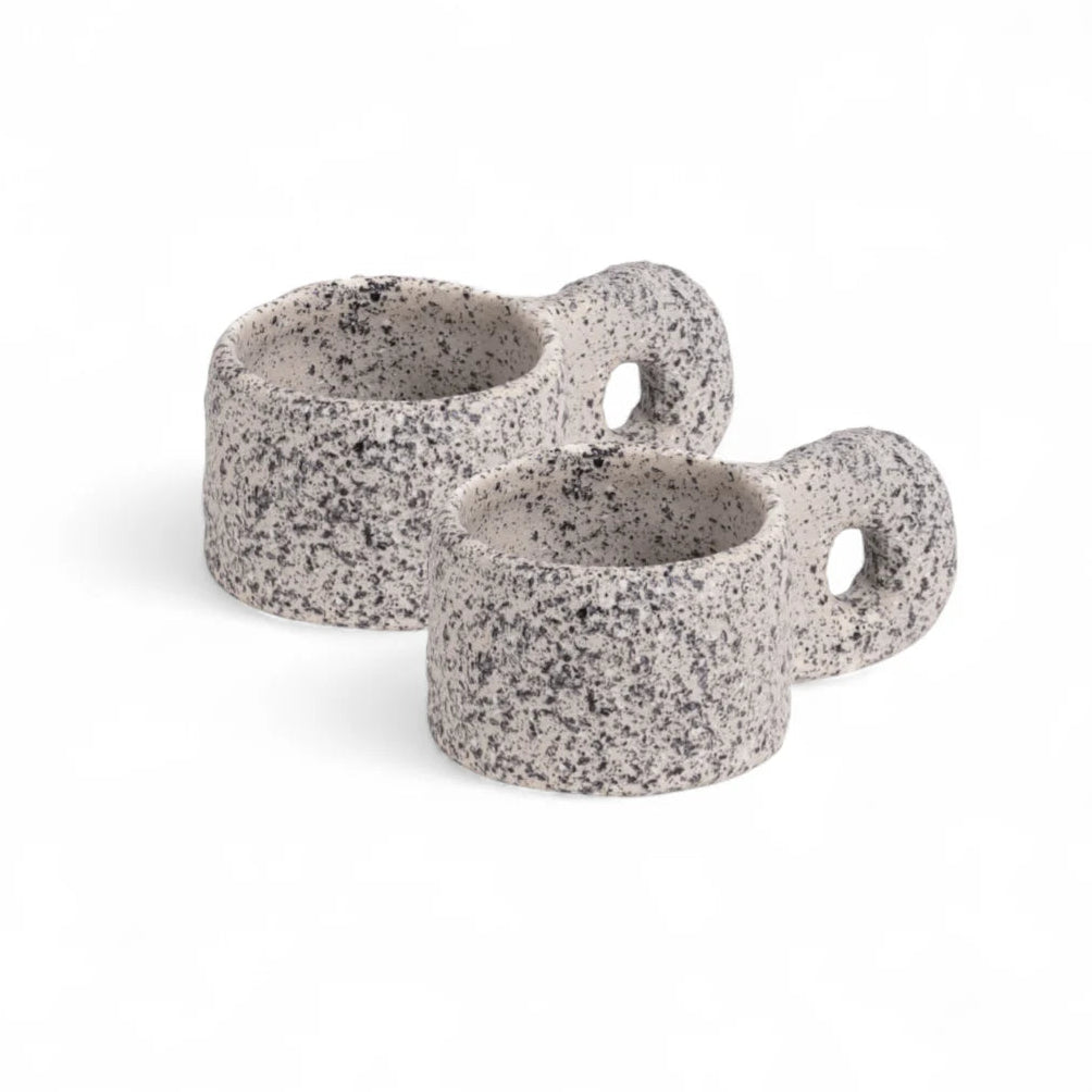 Kaffeetassen-Set NEWLITHIC graue Porzellan