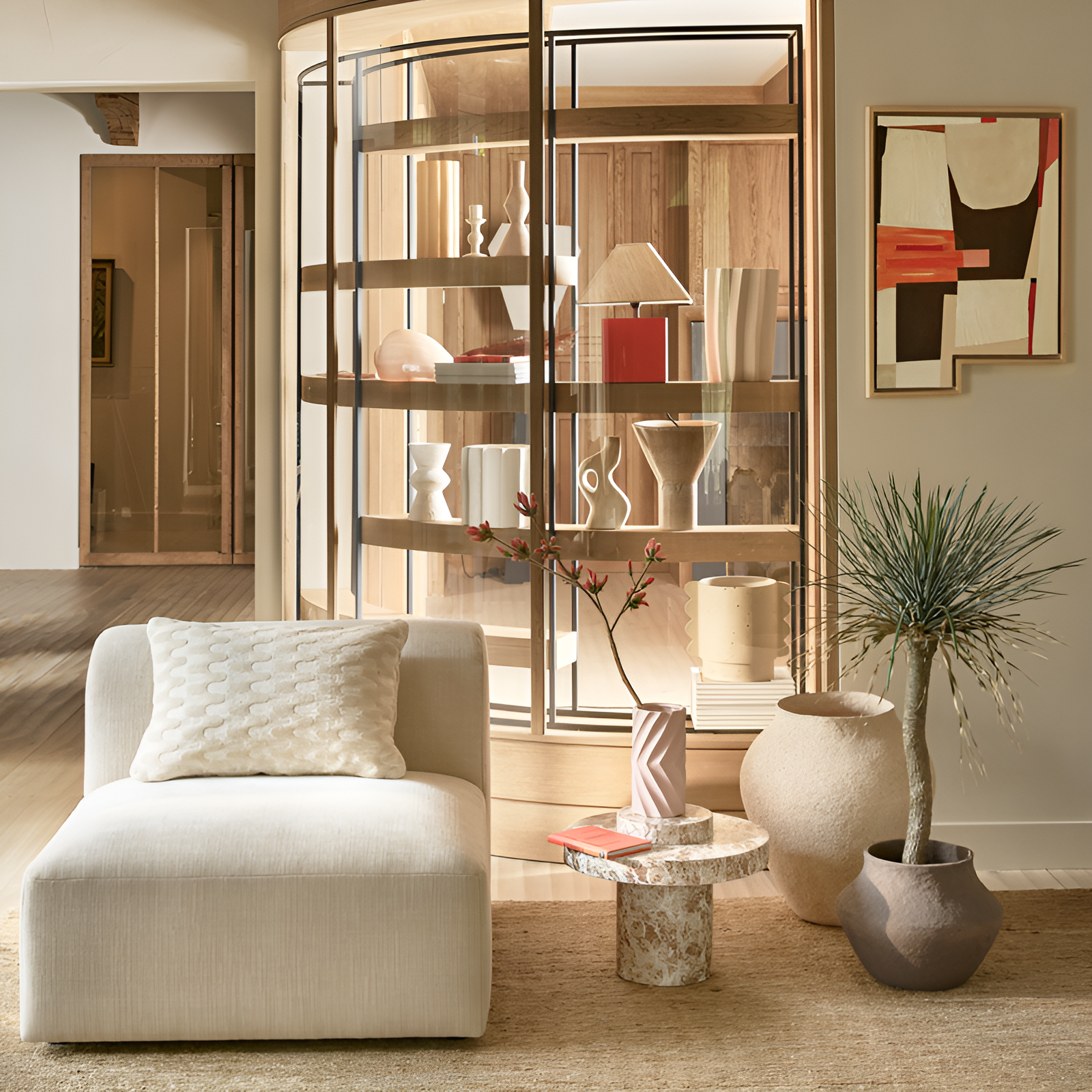 Arco brown-white side table