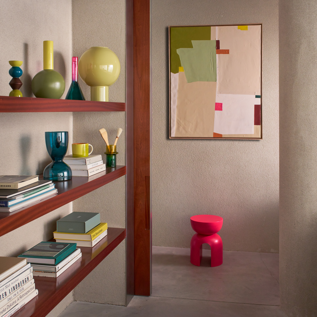 FARVE vase green with yellow