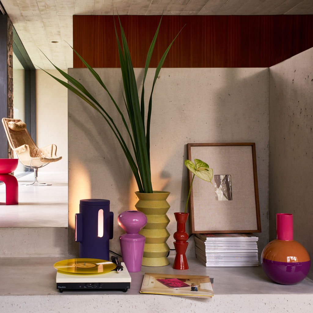 FREJA vase purple ceramic