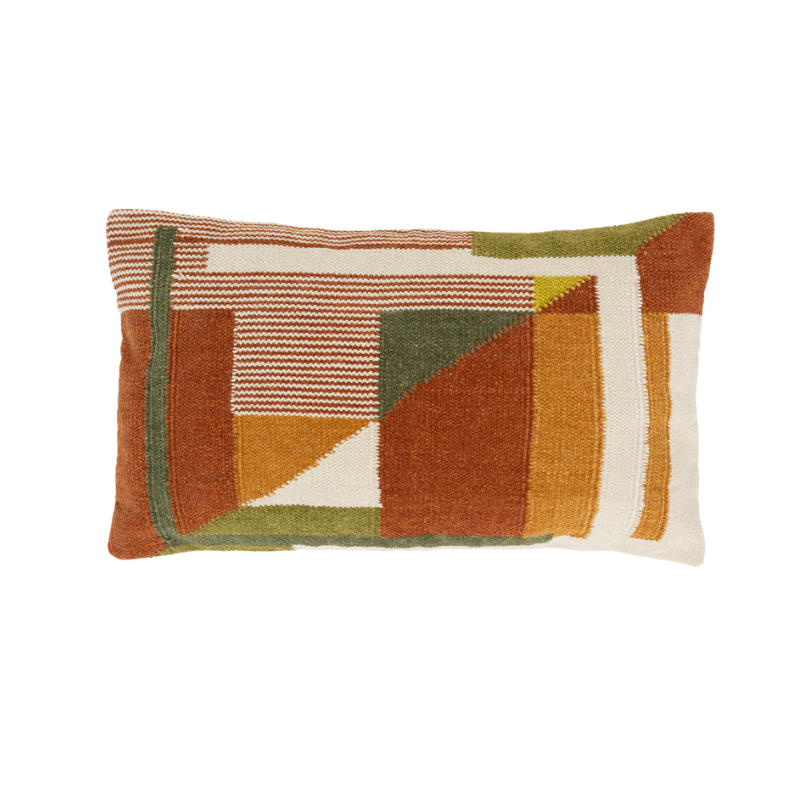 BLYTHE Pillow Orange with Green