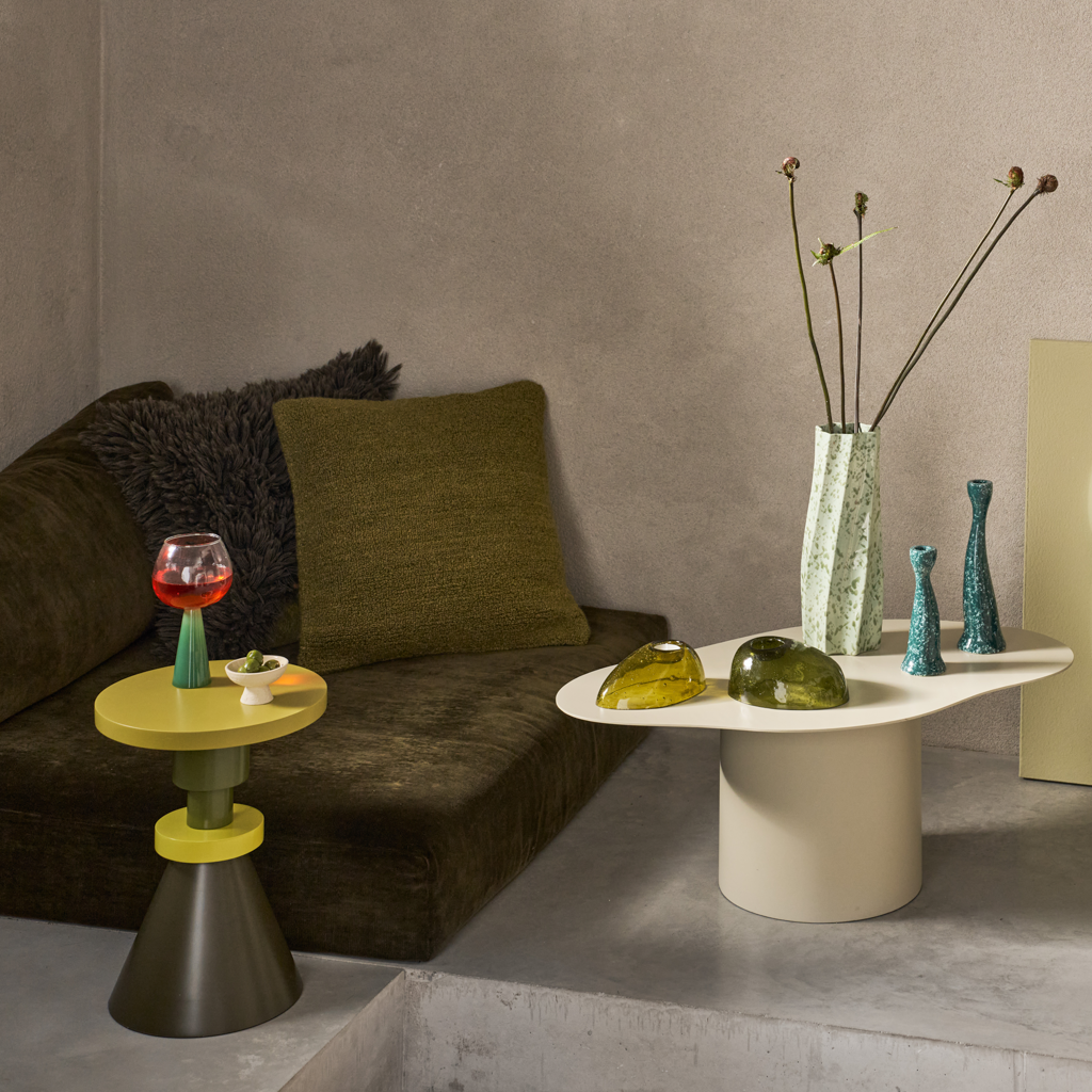 GJENG green side table with yellow