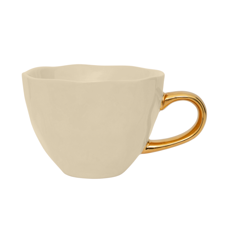 Cappuccino-Tasse GOOD MORNING creme mit Gold