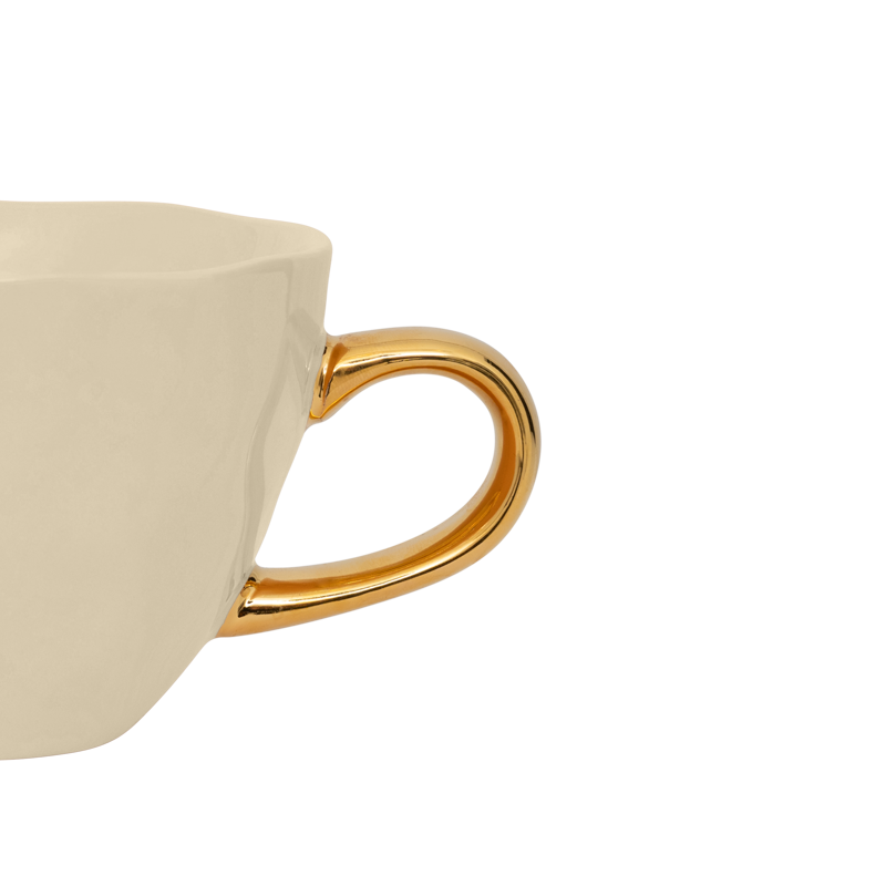 Cappuccino-Tasse GOOD MORNING creme mit Gold