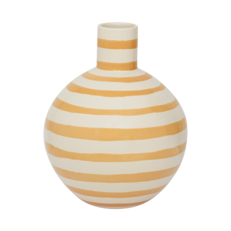 Keramikw vase AMARA orange mit cremefarbenem