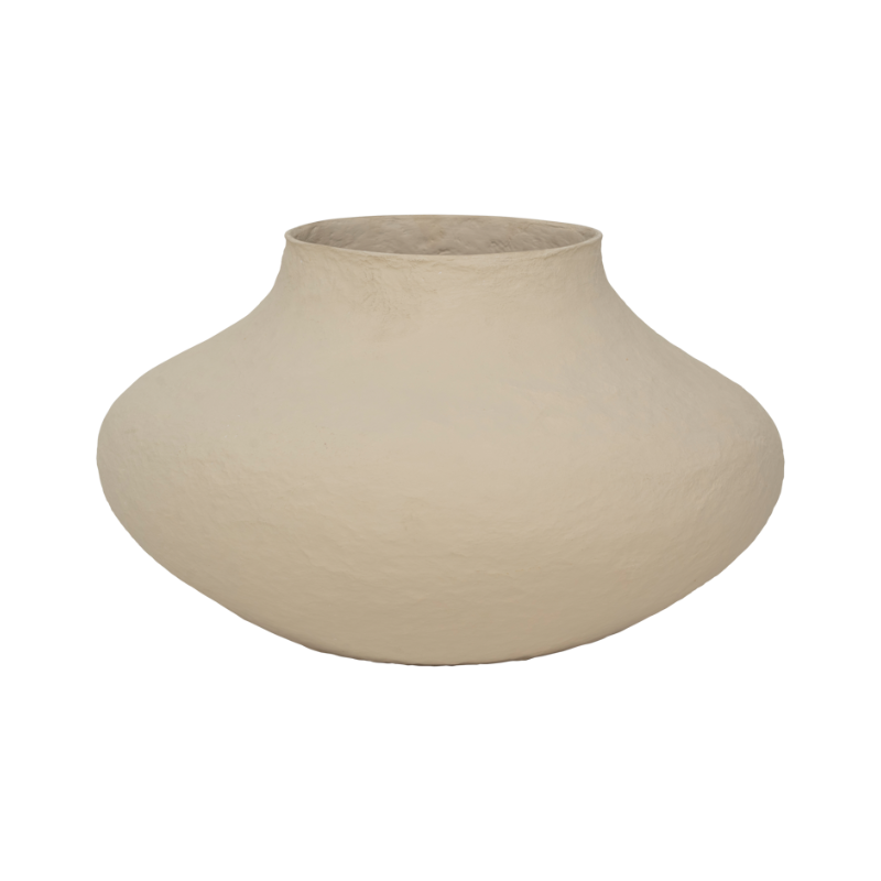 Beige Cotton Maché Planter