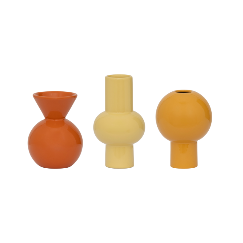 Vasen-Set LILIAN orange mit Gelb