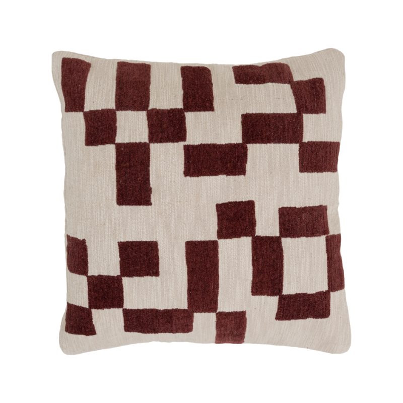 Mole Cushion Cream with Burgundy