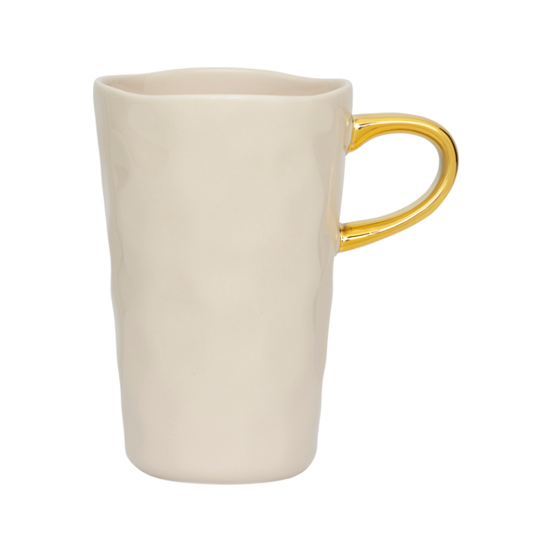 Lattebecher GOOD MORNING cremefarben mit Gold