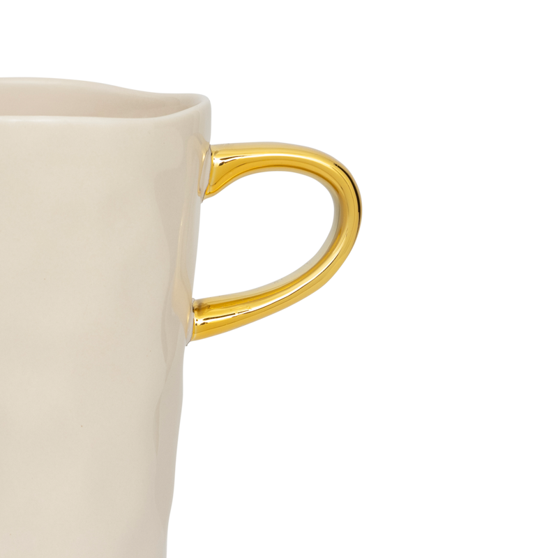 Lattebecher GOOD MORNING cremefarben mit Gold
