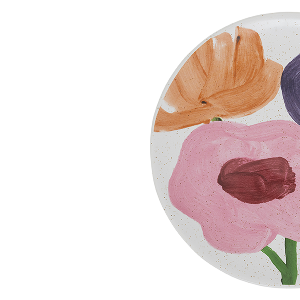 Keramikteller HANAKO mit Pflanzenmotiv