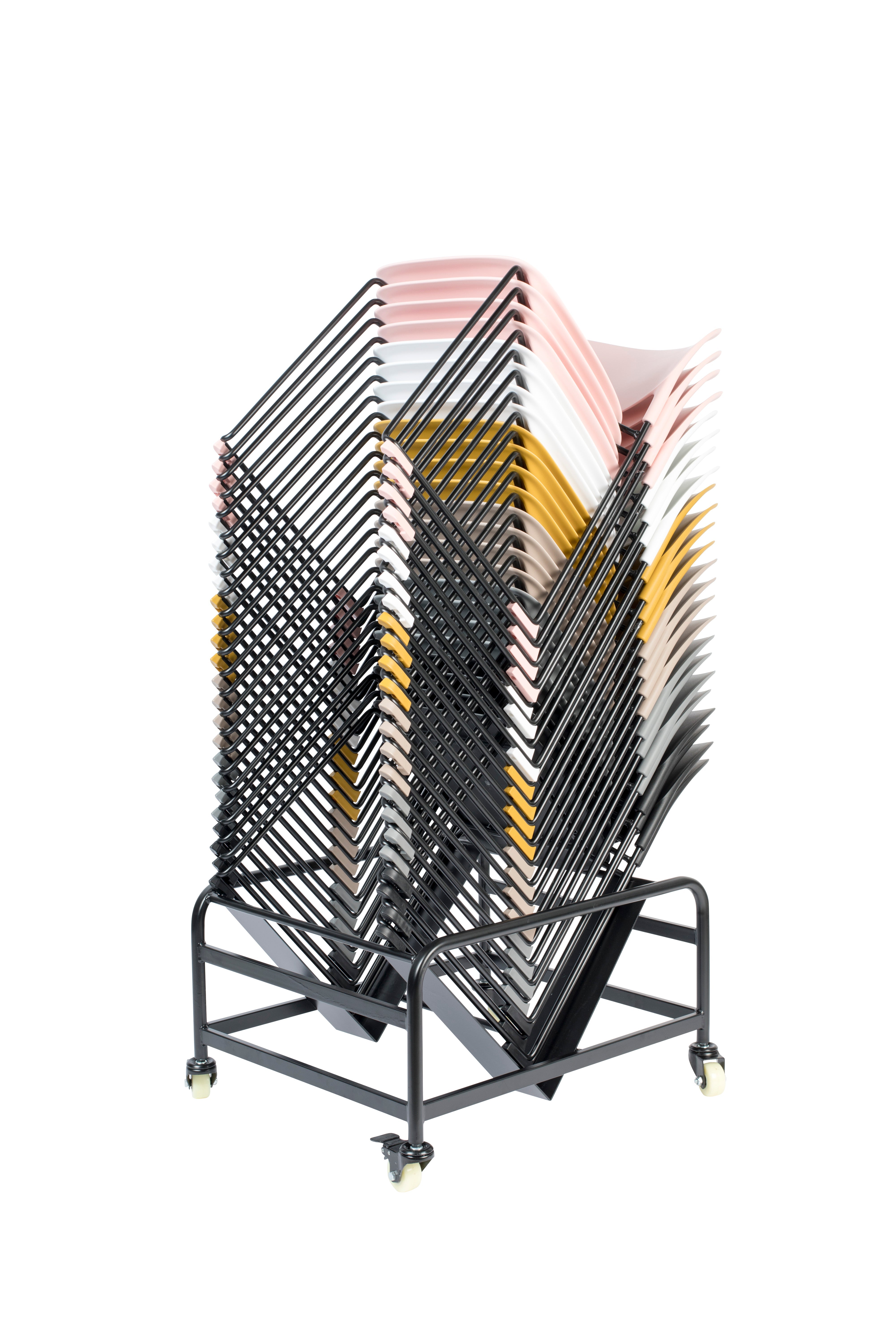 Stacks White chair with a black base