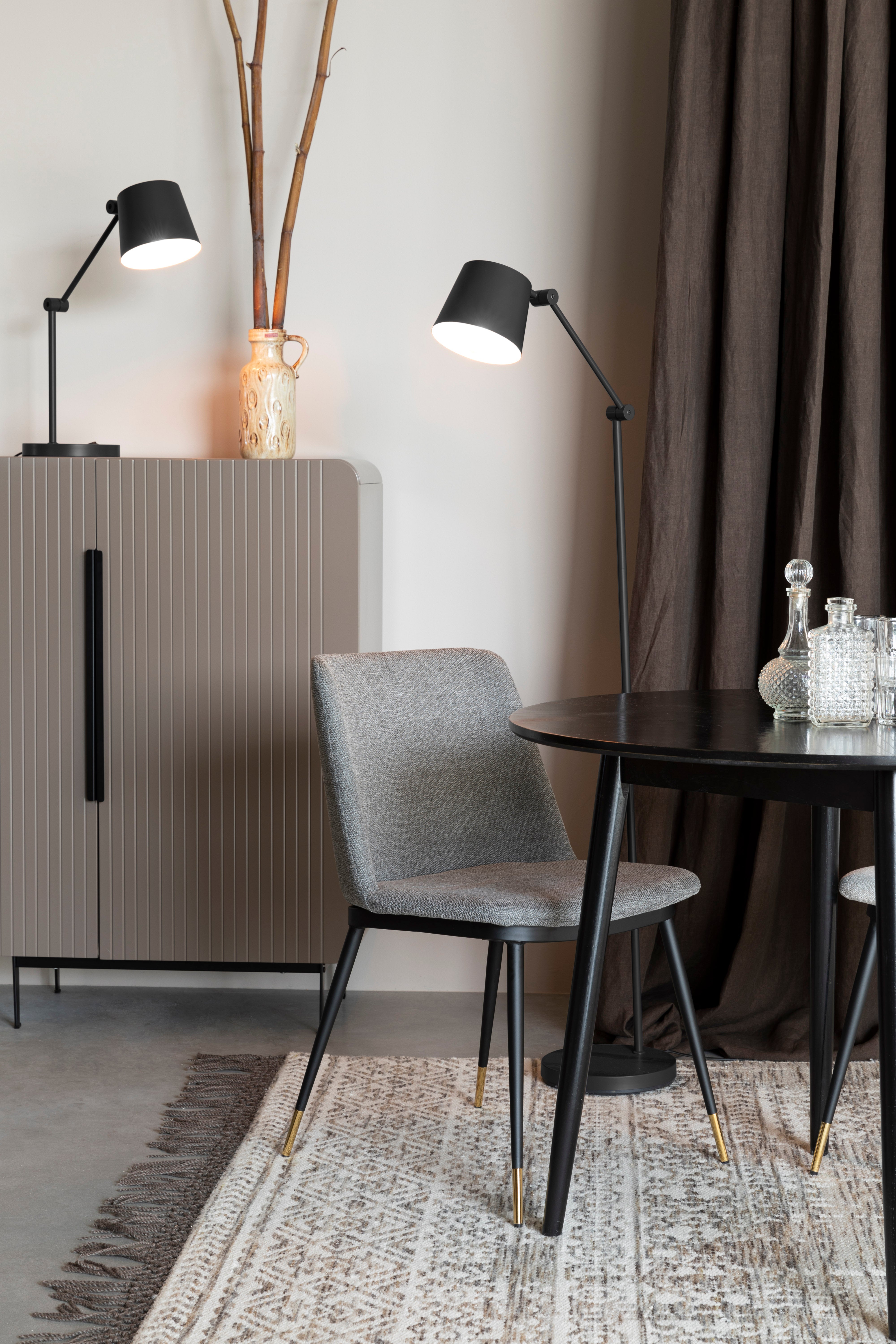 Jasnoszary Lionel chair with a black base