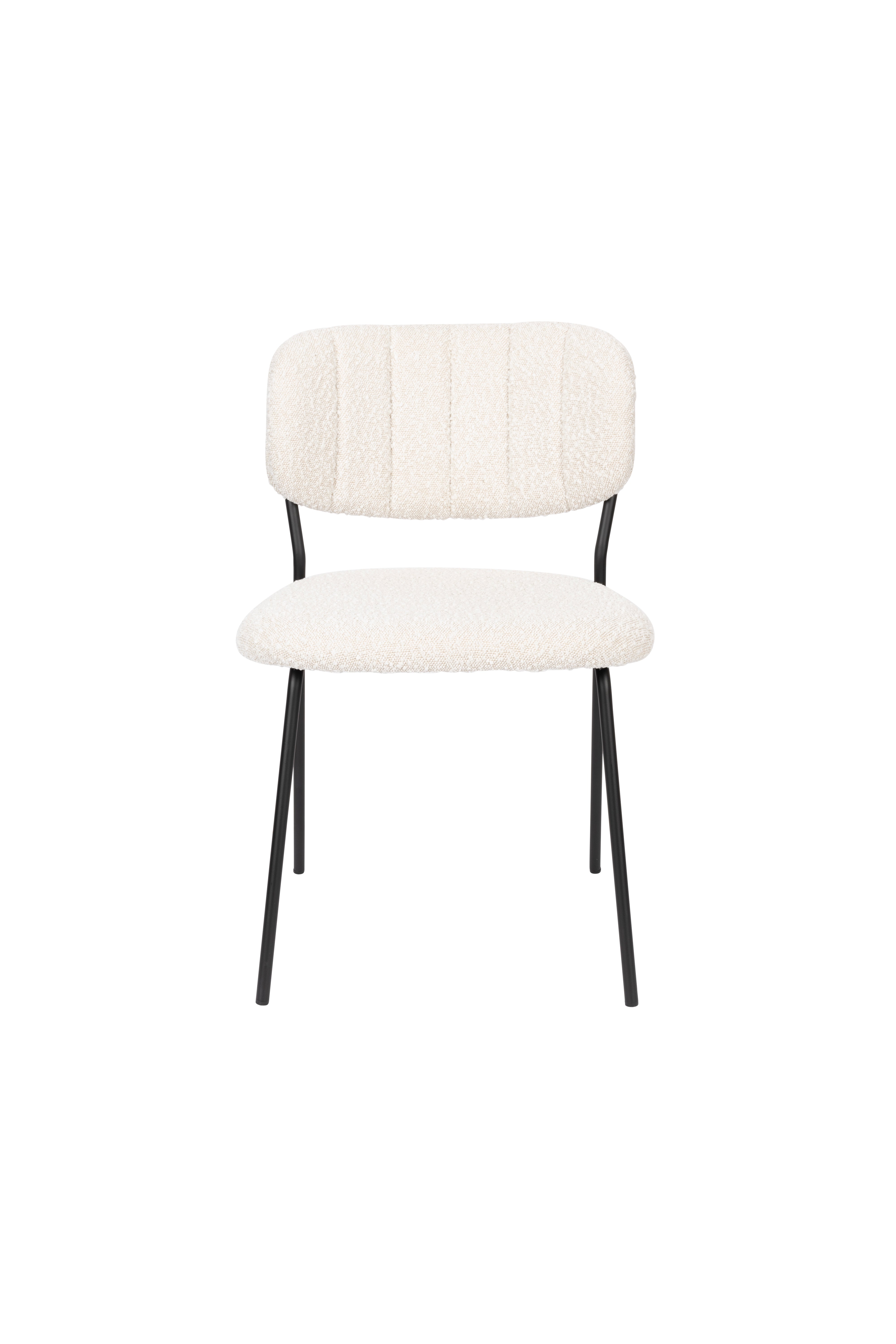 Jolien Stuhl Cream Boucle mit einer schwarzen Basis