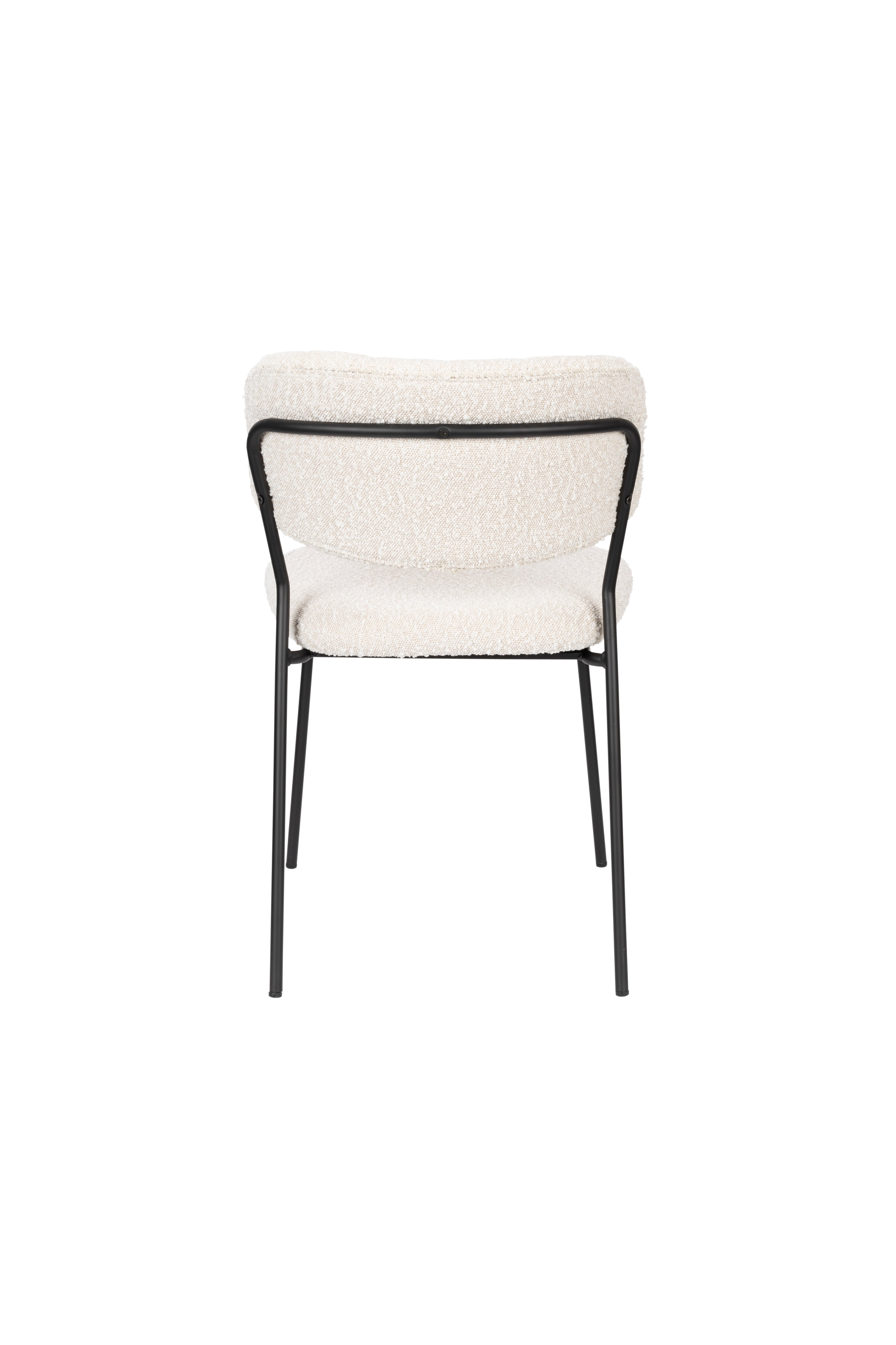 Jolien Stuhl Cream Boucle mit einer schwarzen Basis