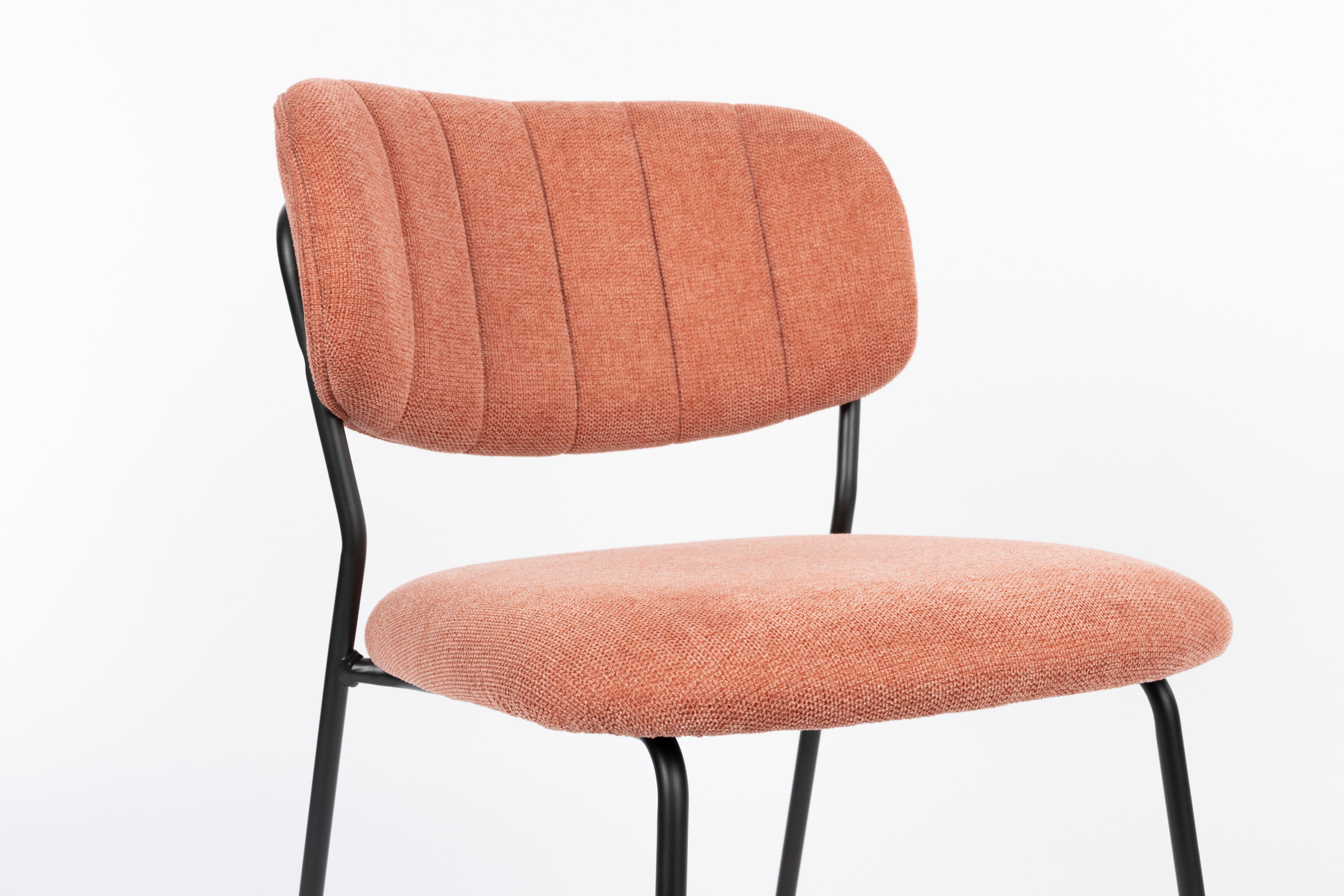 JOLIEN Chair in Salmon Pink with Black Base