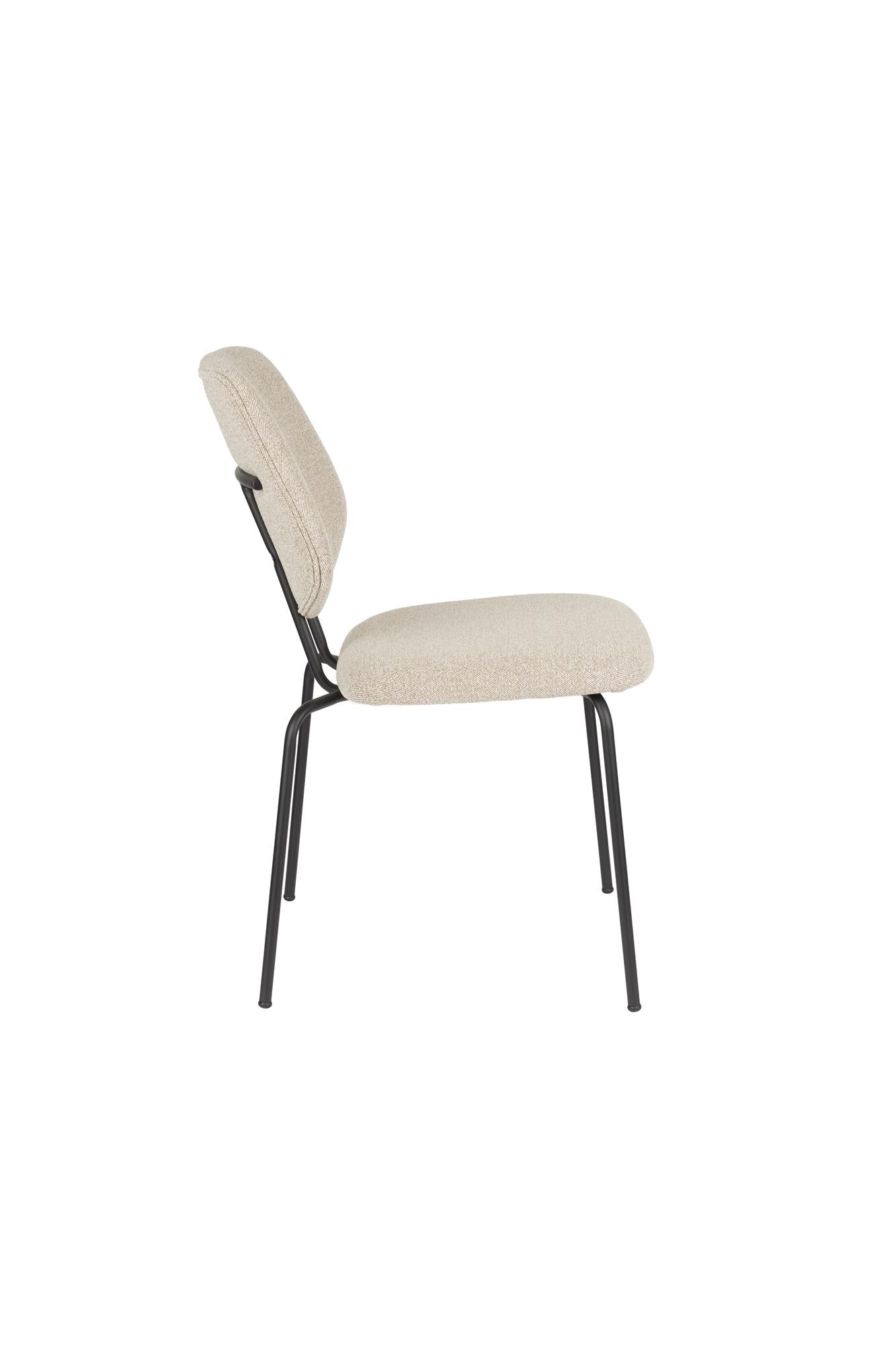Stuhl ZELO beige mit schwarzem Gestell