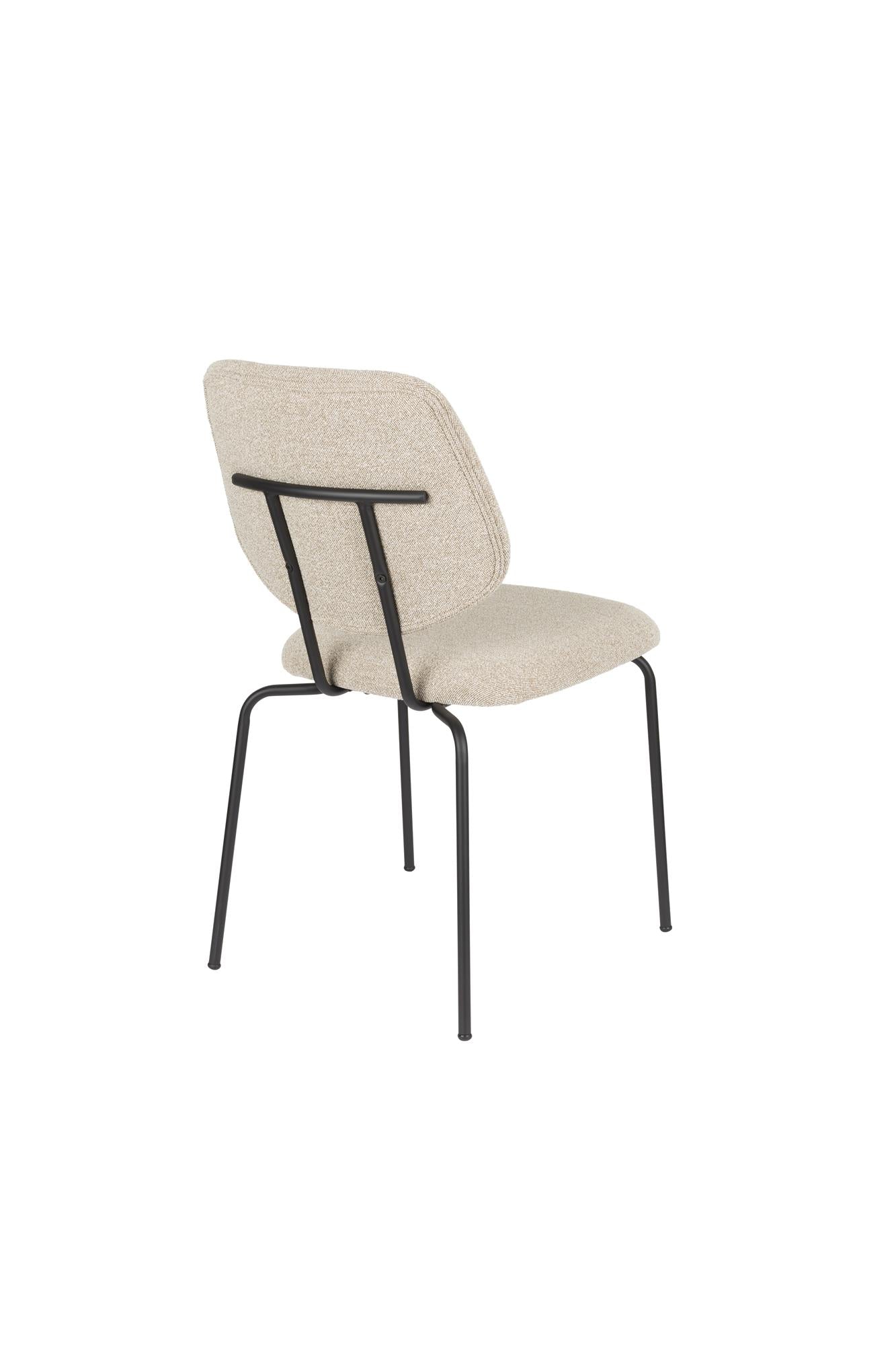 Stuhl ZELO beige mit schwarzem Gestell