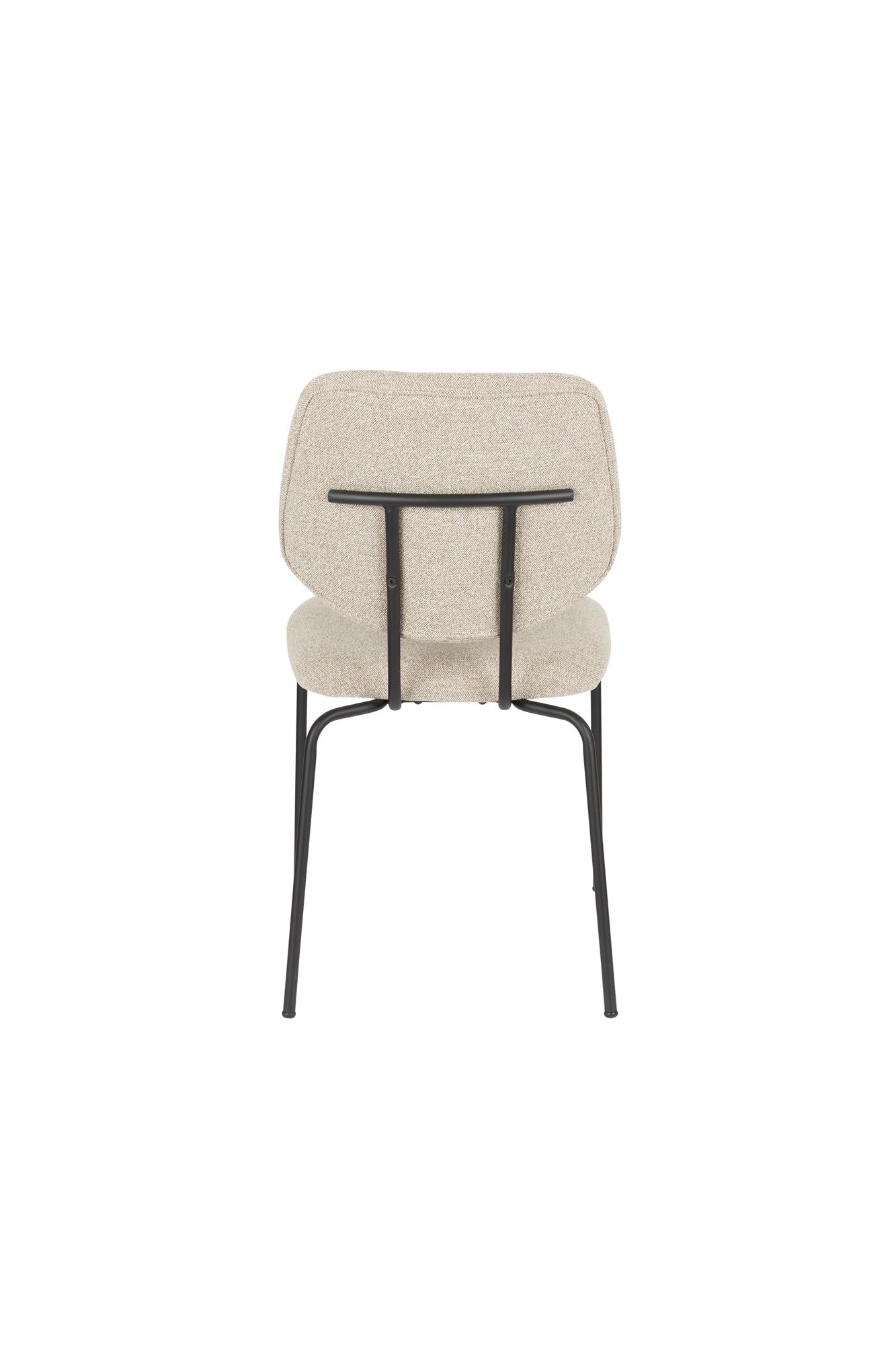 Stuhl ZELO beige mit schwarzem Gestell