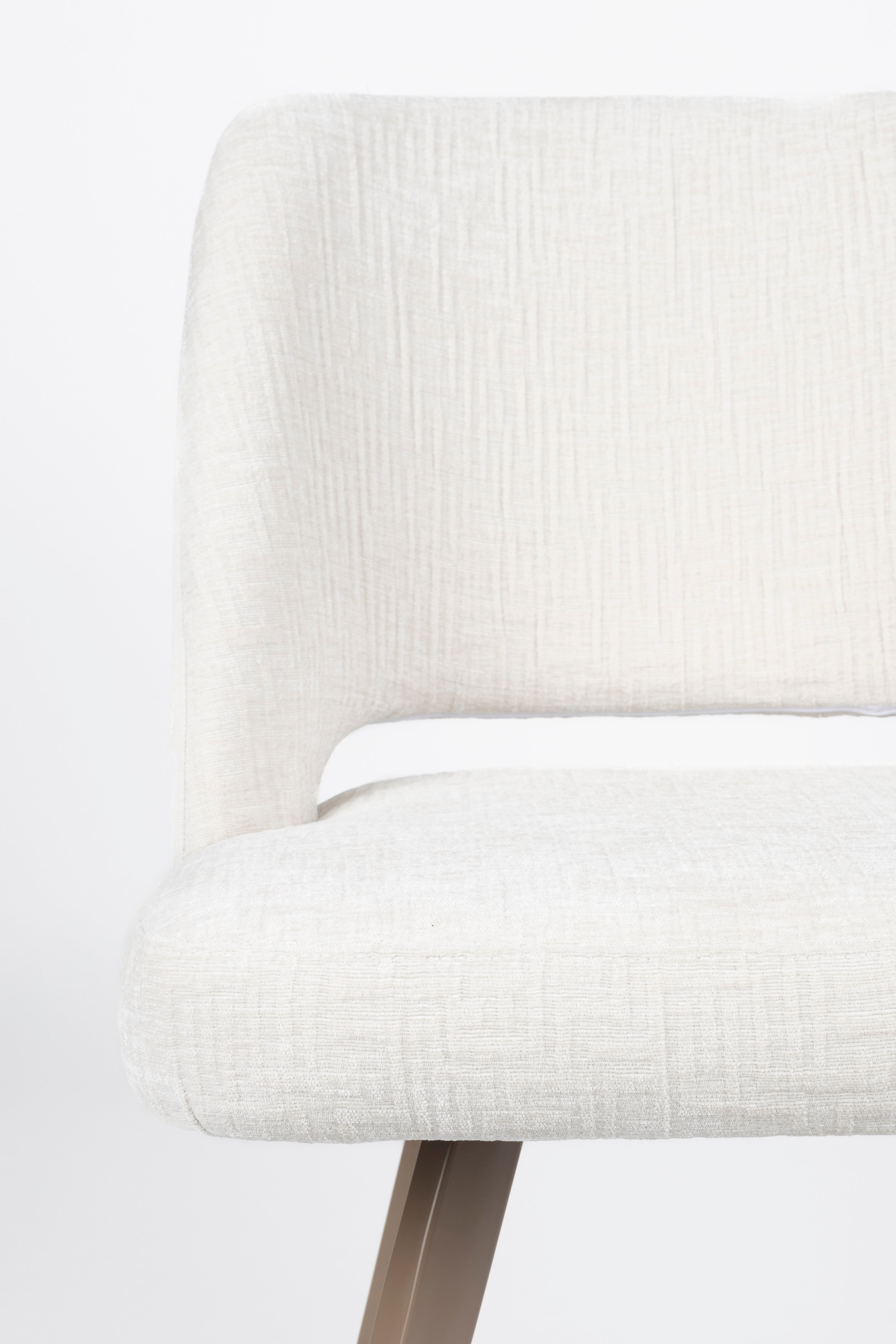 YVES Chair white with brown base