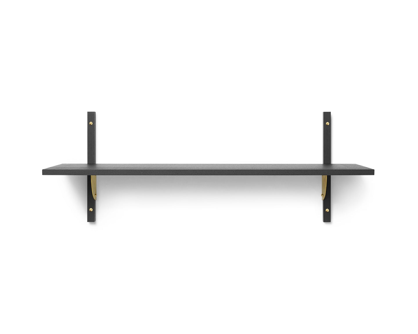 SECTOR WIDE Regal, schwarzes Eschenfurnier mit Messing-Finish