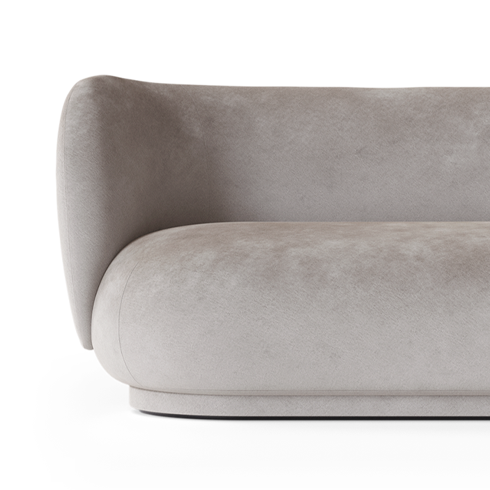 Rico Divan verblasste Velvet Grey Sofa