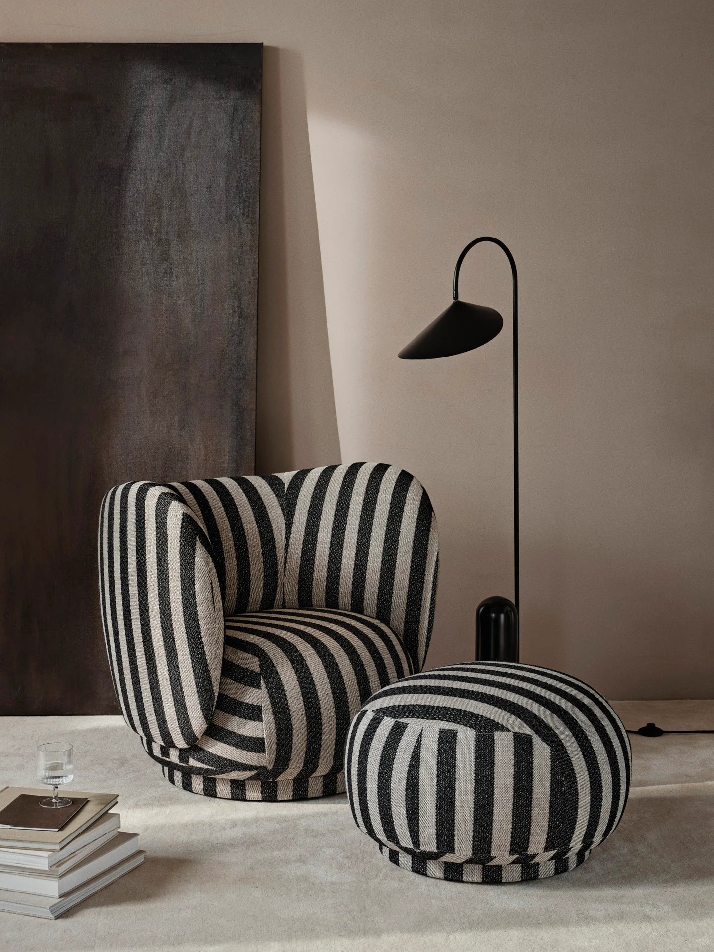 Rico Lounge Karamell -Gin -Rotary -Sessel