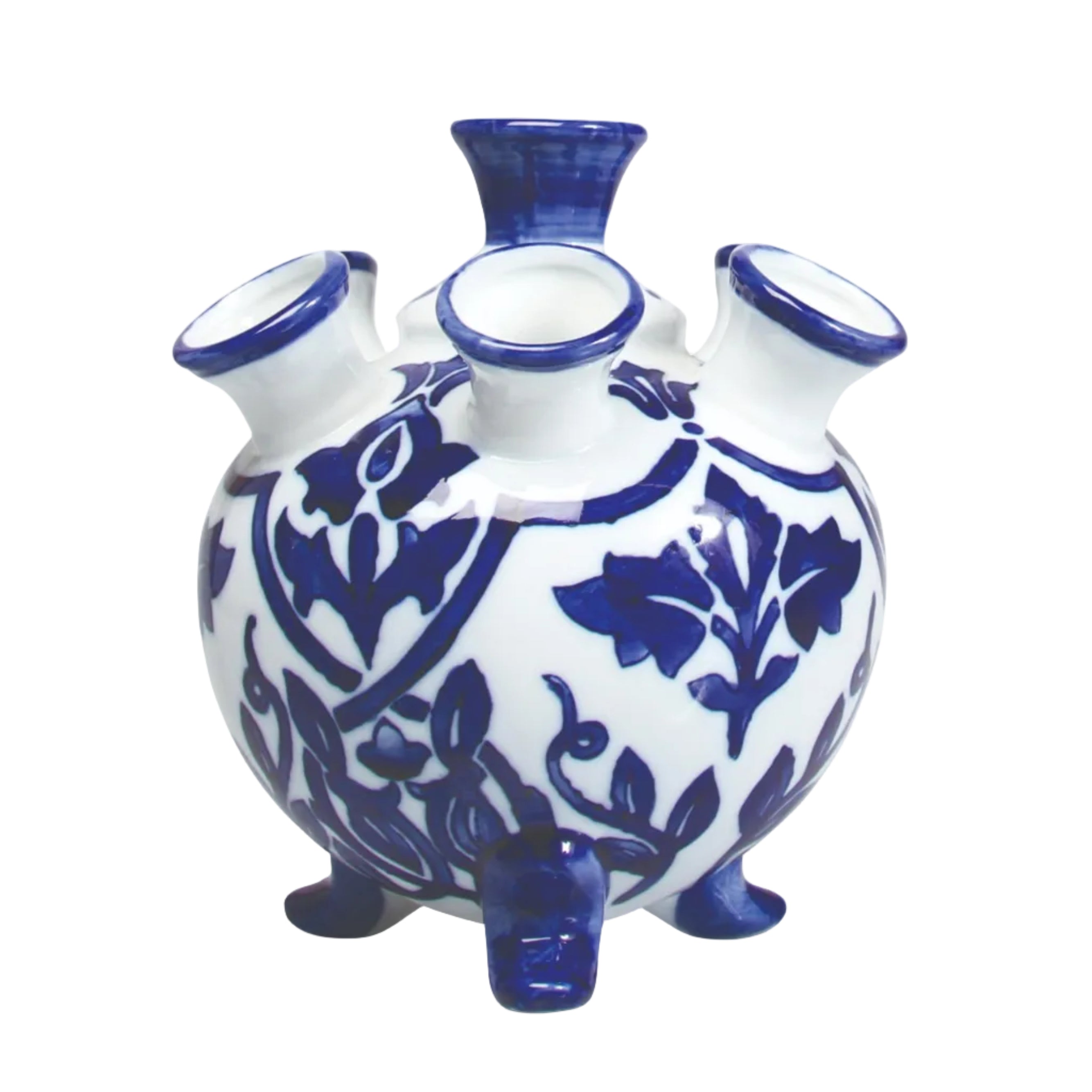Vase TULPE weiß mit Blau