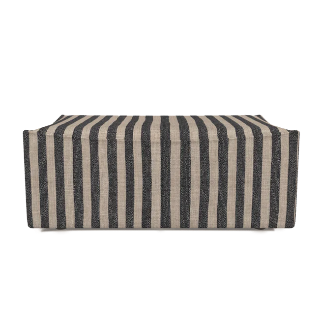 Puff CATENA Louisiana schwarz mit sandfarbenem Bezug