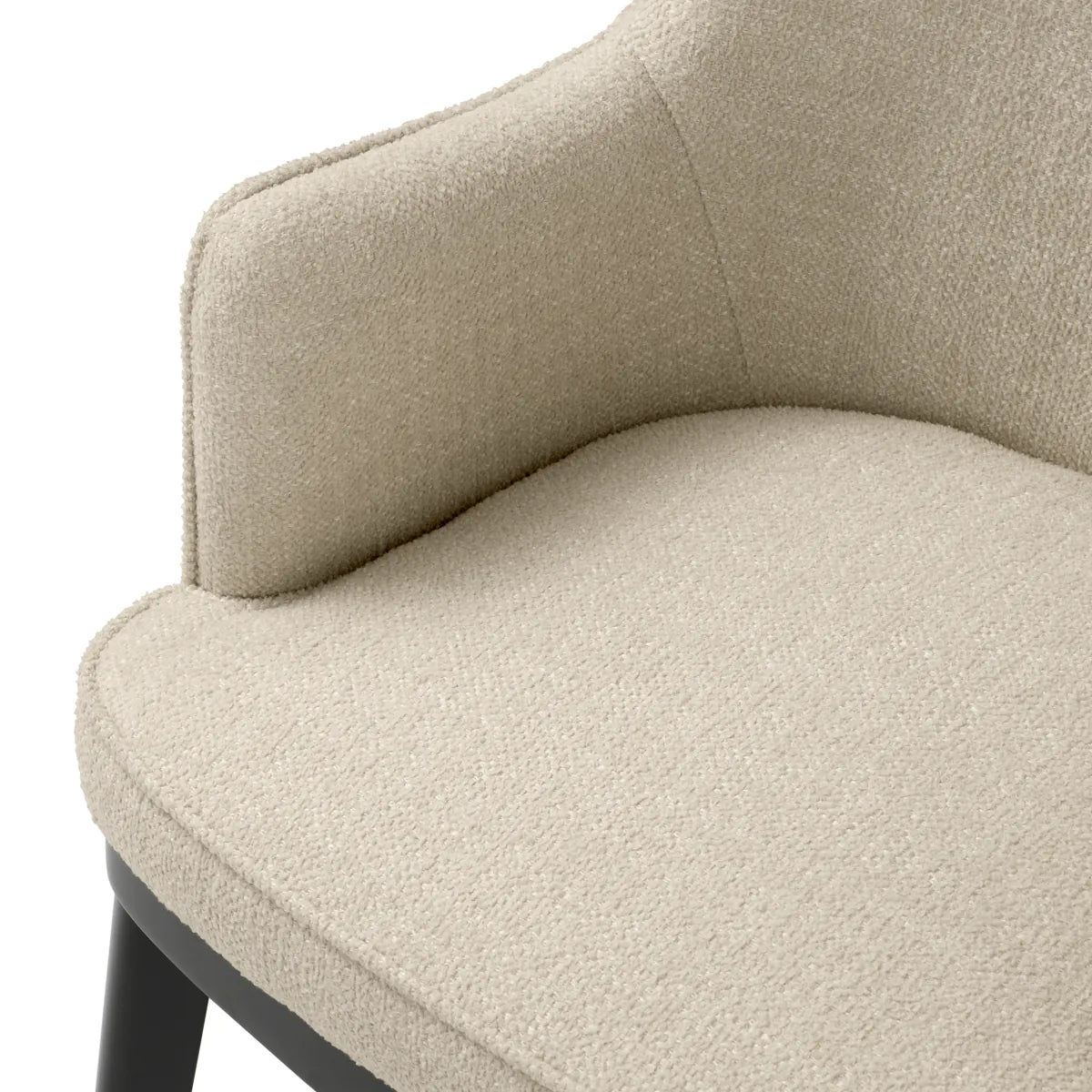 Lavina Beige Stuhl mit einer schwarzen Basis