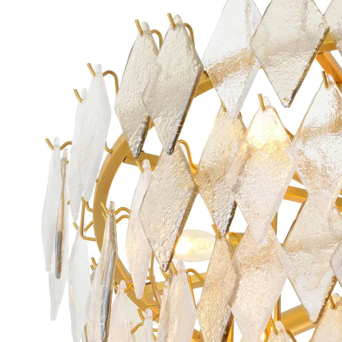 Rhombus chandelier transparent glass