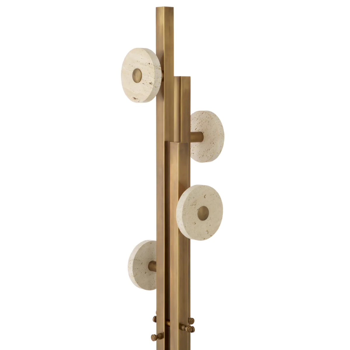 Garderobe AMADORA antik messing Finish mit Travertin