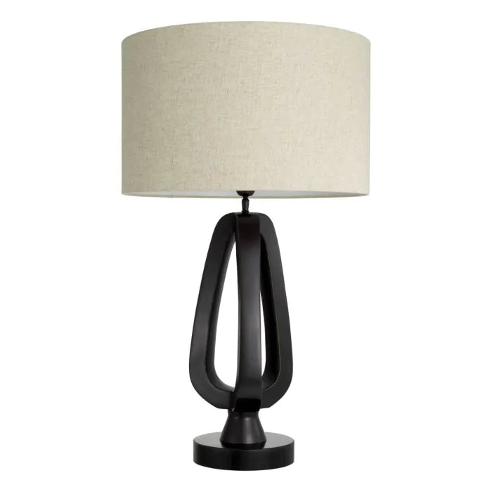 Madrons Tischlampe, eine Mischung aus Flachs und Schwarz