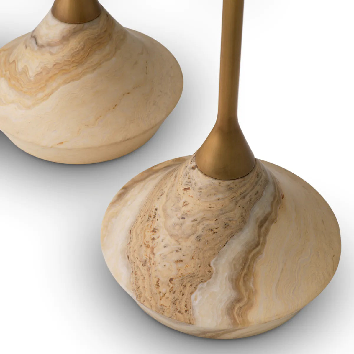Set von Tischen PUGLIA aus Eichenholz mit Onyxbasis