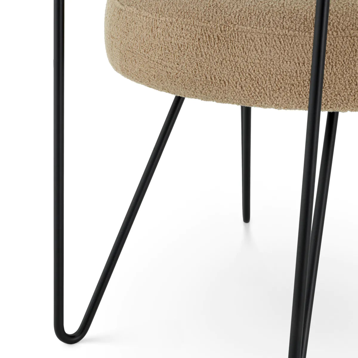 Stuhl GIUSEPPE beige mit schwarzem Gestell